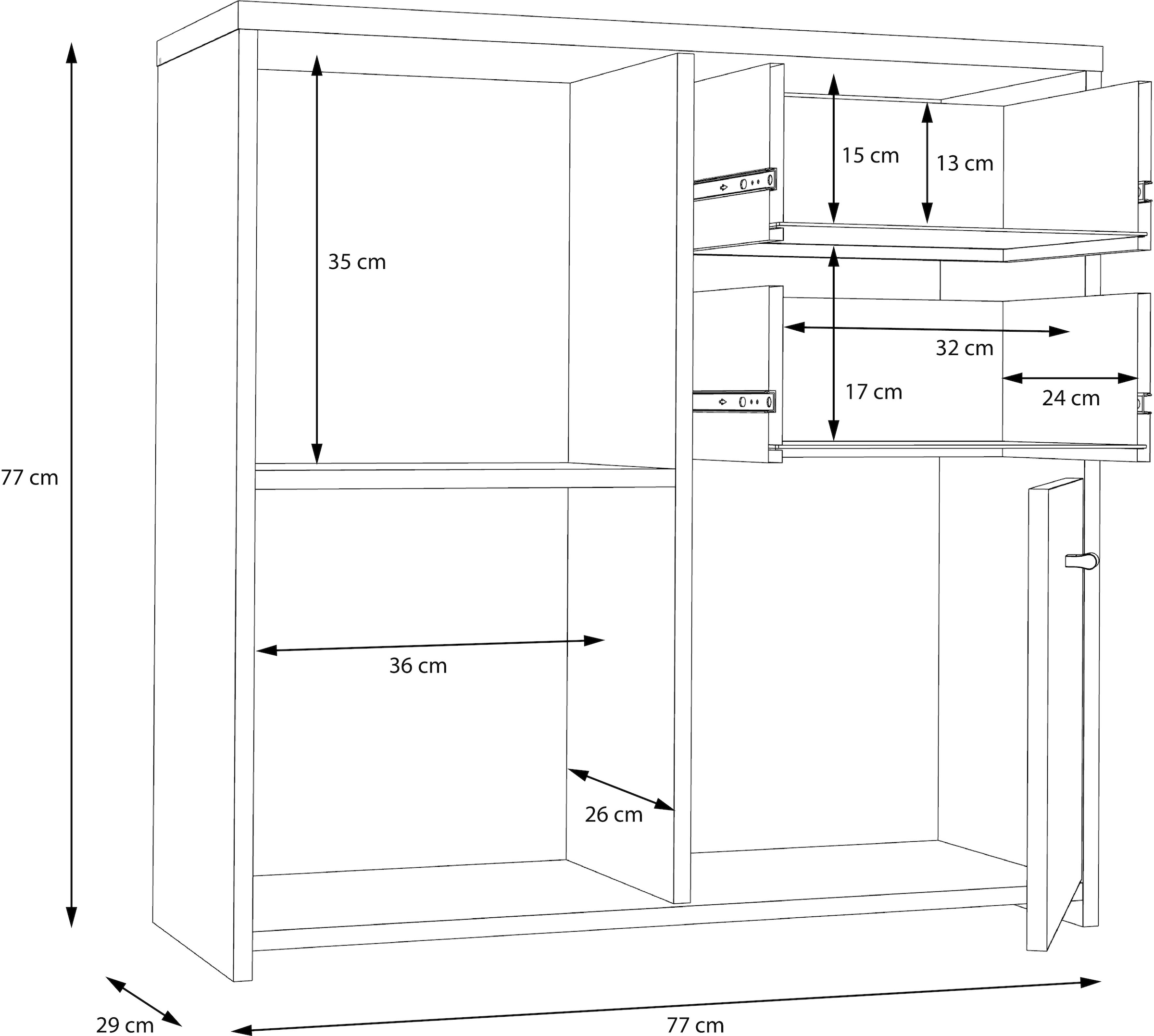 FORTE Kommode »CHEST«, Breite ca. 77 cm