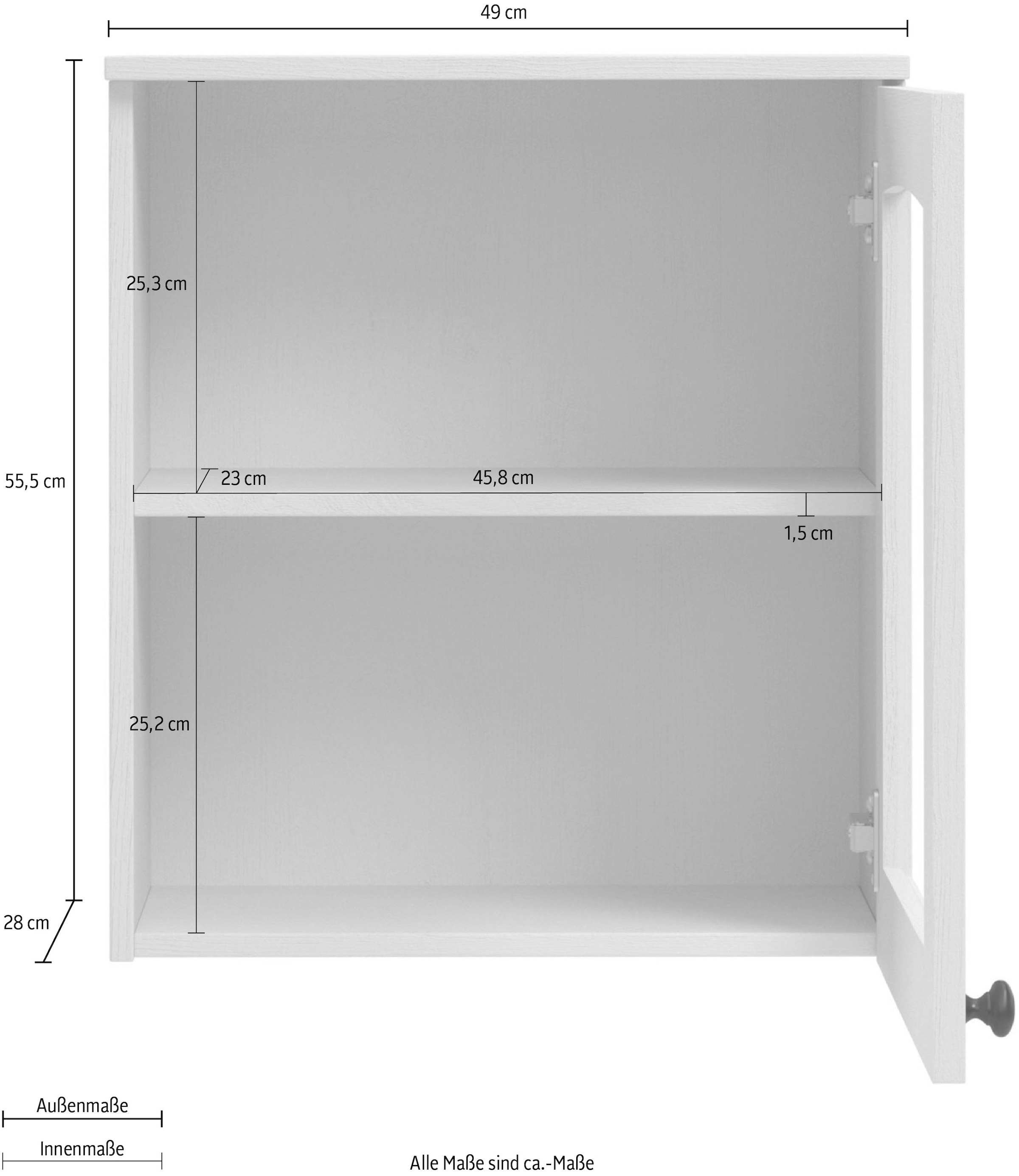 Home affaire Hängeschrank »Osby«, (1 St.), Breite 50 cm, Tür mit  Glaseinsatz | BAUR