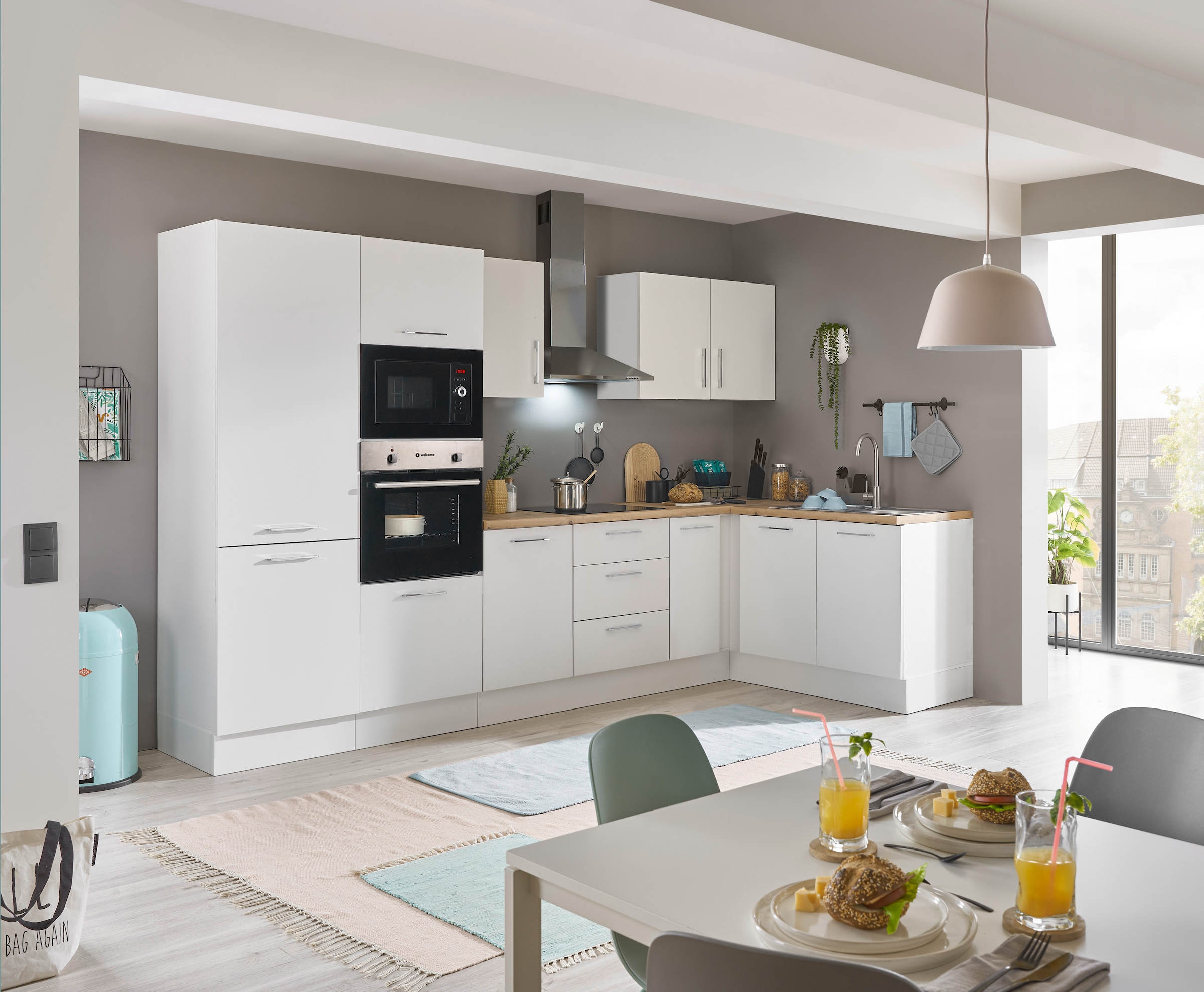 BASIC by Balculina Winkelküche »Turin«, Stellbreite 330x175 cm, wahlweise mit E-Geräten