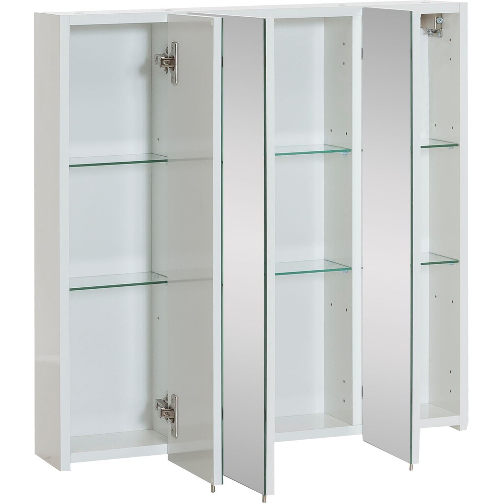 Schildmeyer Spiegelschrank »Basic«, Breite 70 cm, 3-türig, Glaseinlegeböden, Made in Germany