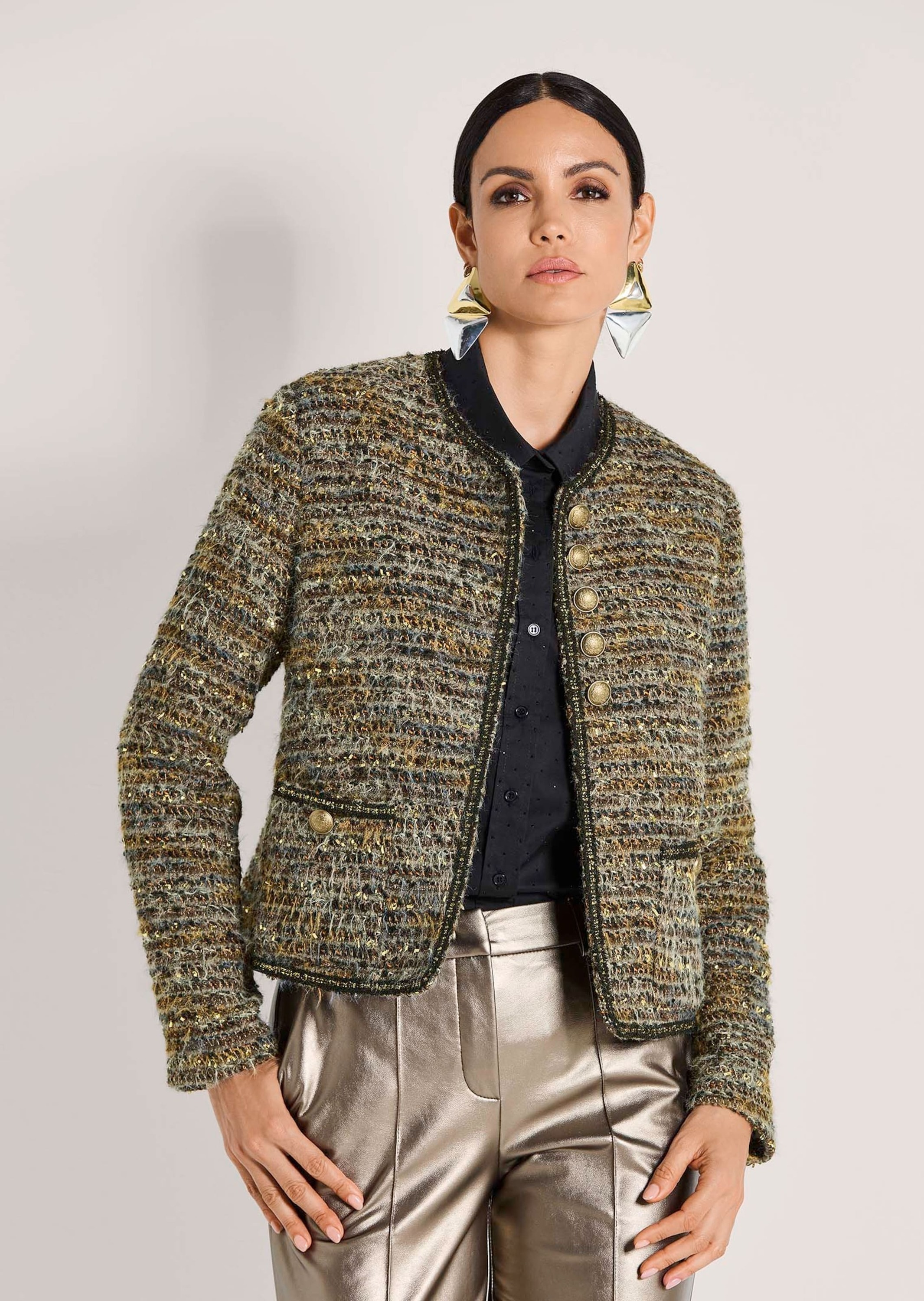 Thumbnail - MADELEINE Jackenblazer "Kurzblazer Festlicher Blazer mit Glitzerdetails" Wappenknöpfe