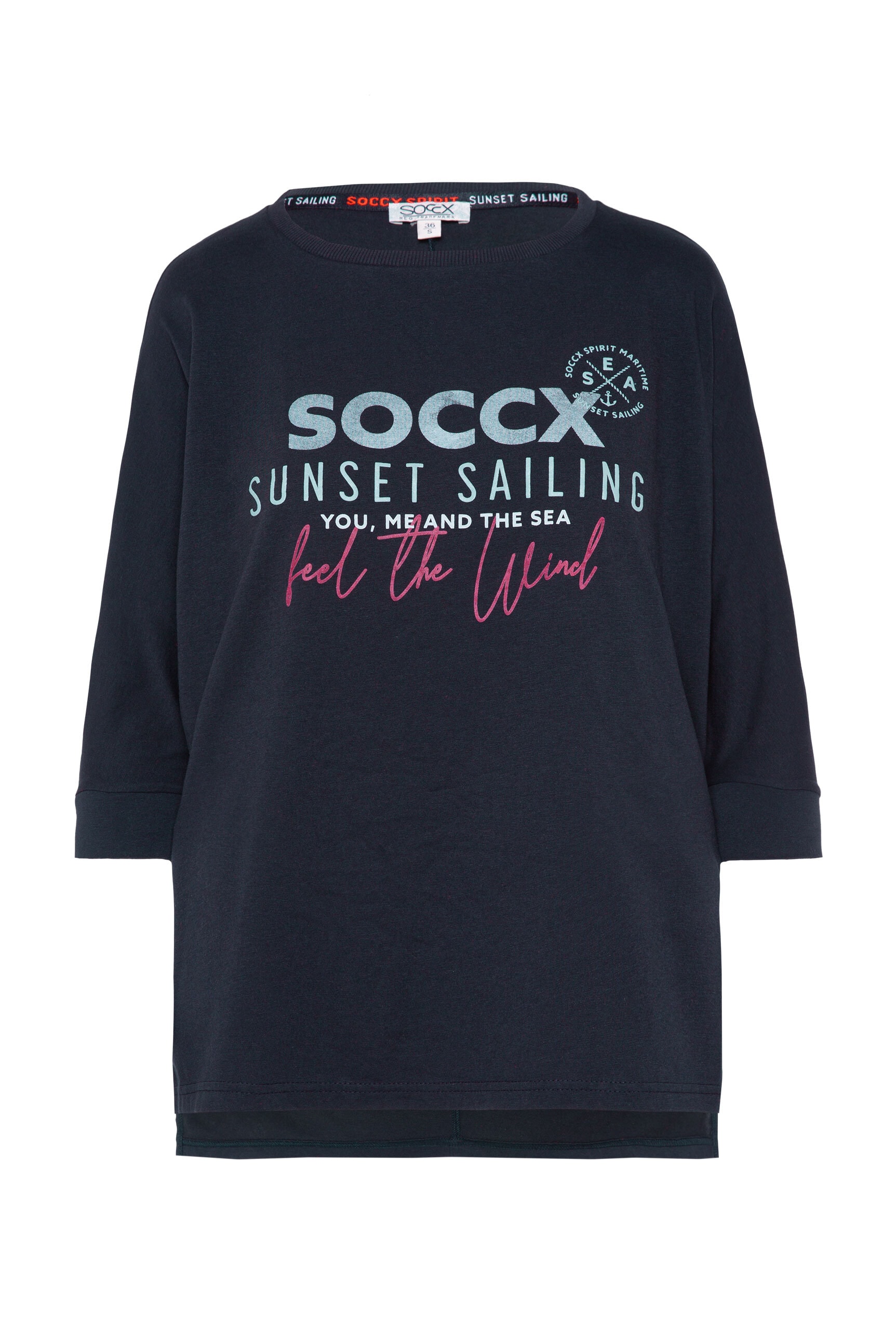 SOCCX 3/4-Arm-Shirt, mit längerer Rückenpartie