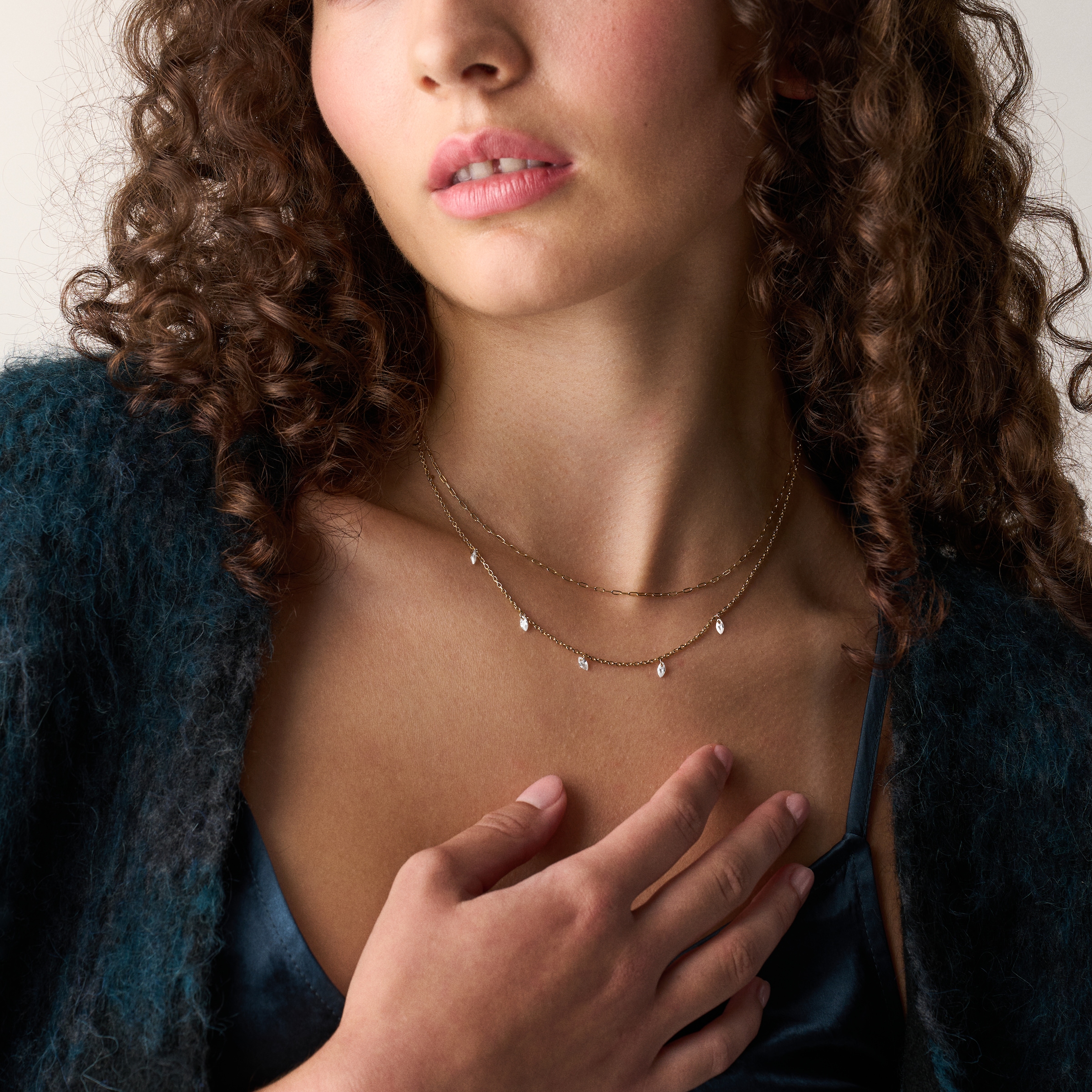 Fossil Kette mit Anhänger »Schmuck Geschenk Edelstahl Halsschmuck ELLIS Layering« mit Zirkonia (synth.)