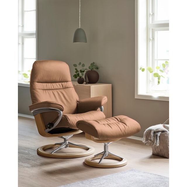 Stressless® Relaxsessel »Sunrise«, (Set, Relaxsessel mit Hocker), mit Signature  Base, Größe L, Gestell Eiche kaufen | BAUR