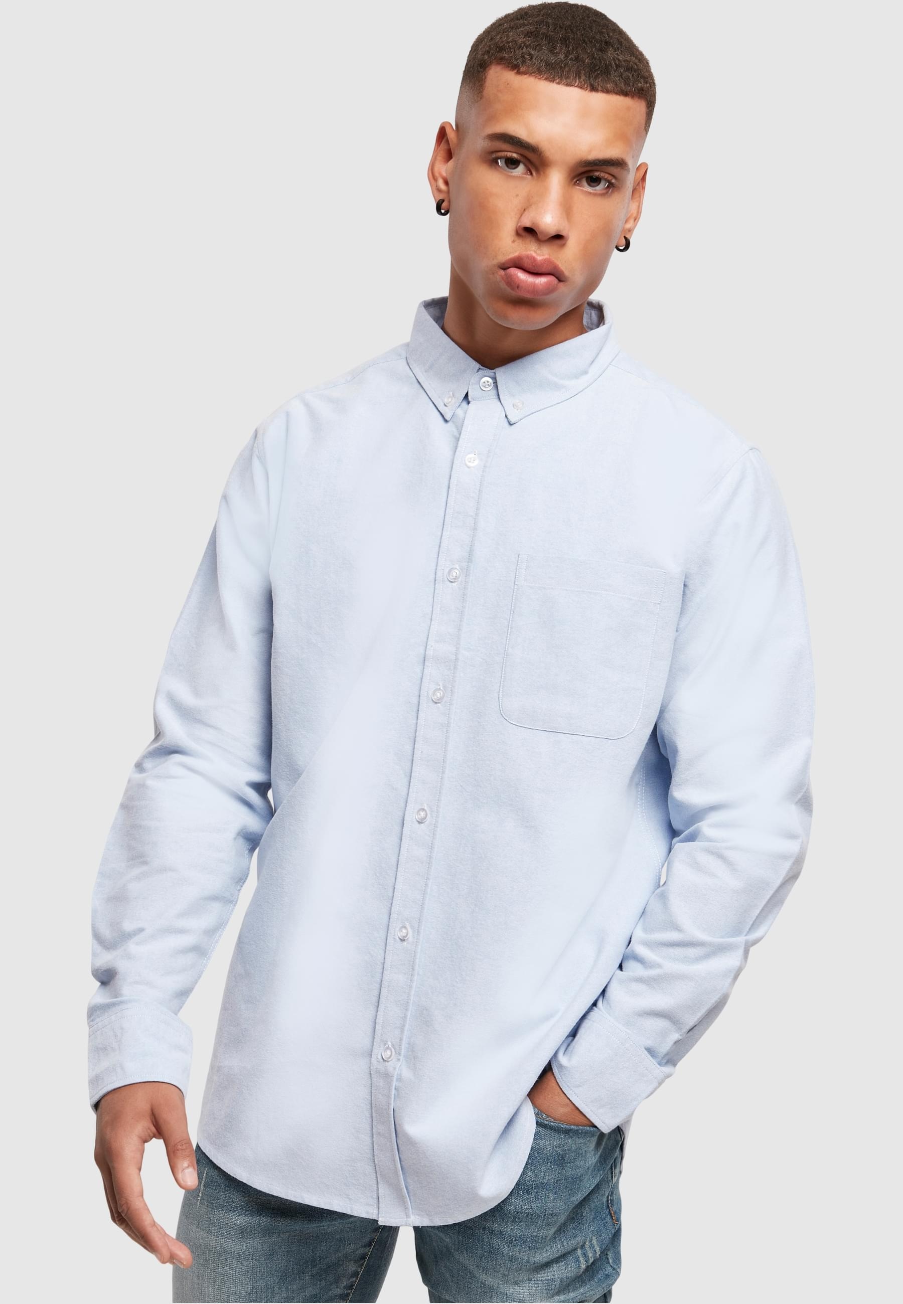 URBAN CLASSICS Karohemd »Urban Classics Herren Basic Oxford Shirt«, (1 tlg.)