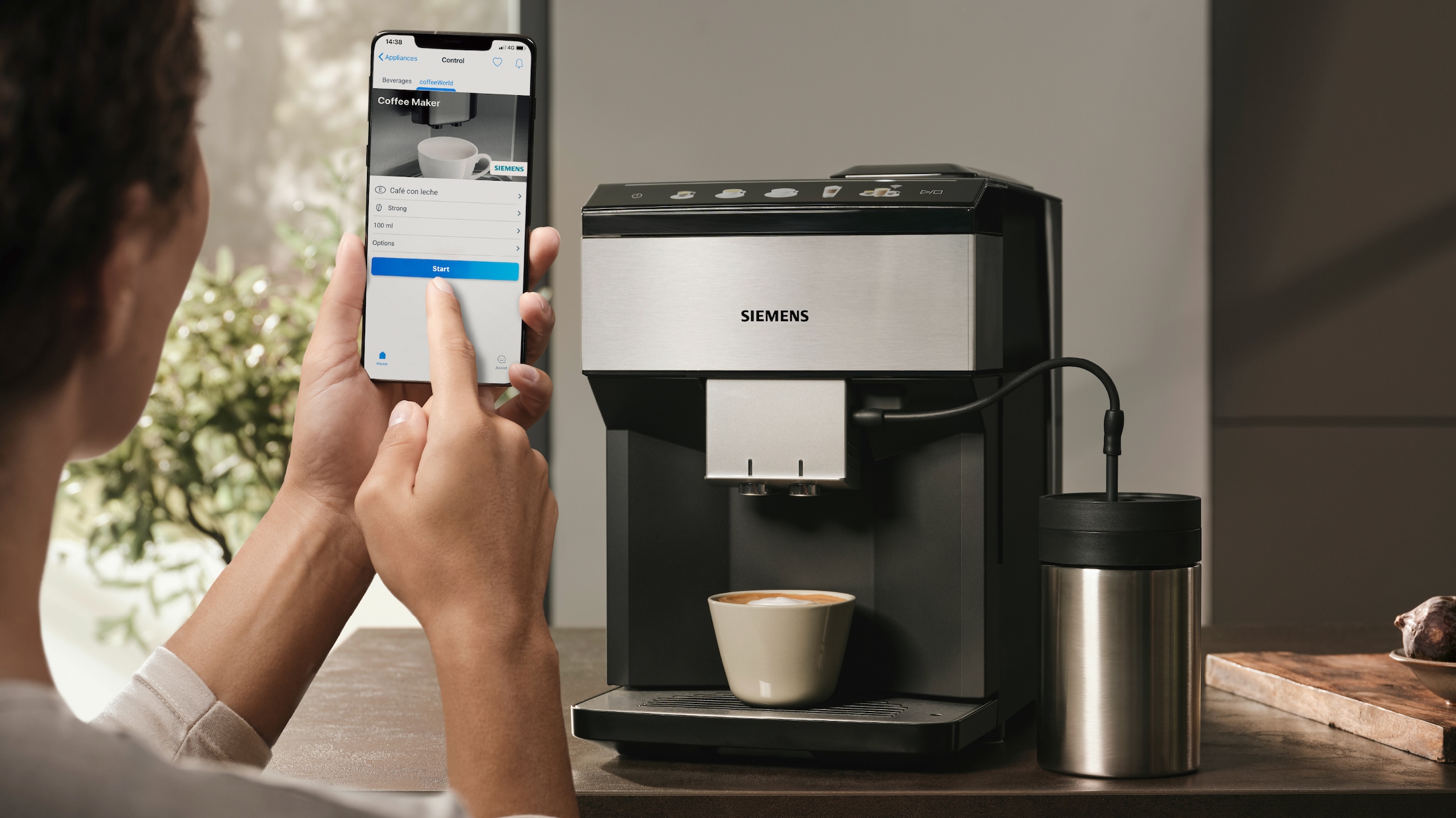 SIEMENS Kaffeevollautomat »EQ500 integral TP516DX3, App-Steuerung, Doppeltassenfunktion«, intuitives Farbdisplay, automatische Dampfreinigung, edelstahl
