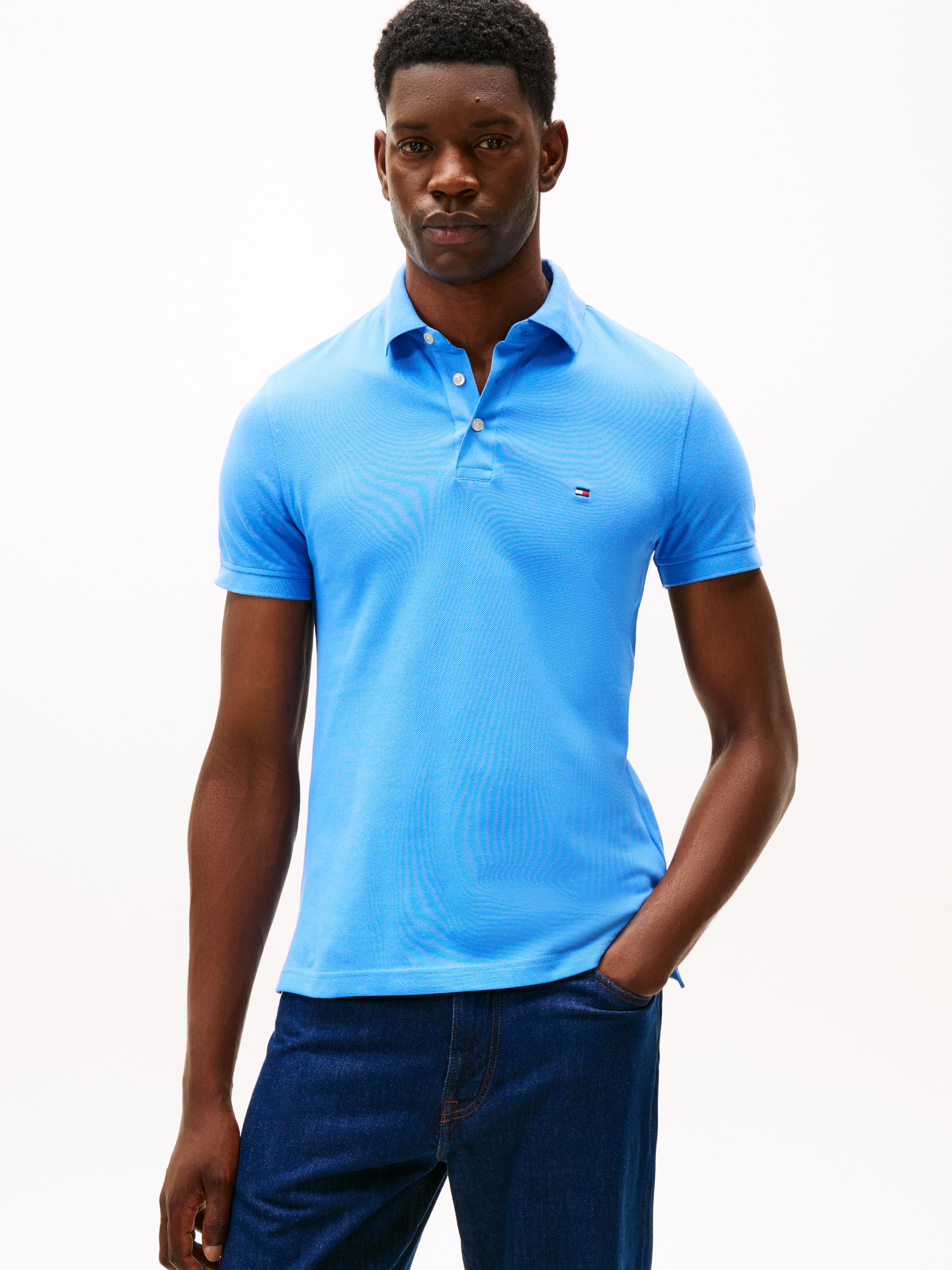 Tommy Hilfiger Poloshirt "1985 SLIM POLO" mit Stickerei, Piqué-Qualität, Sl günstig online kaufen