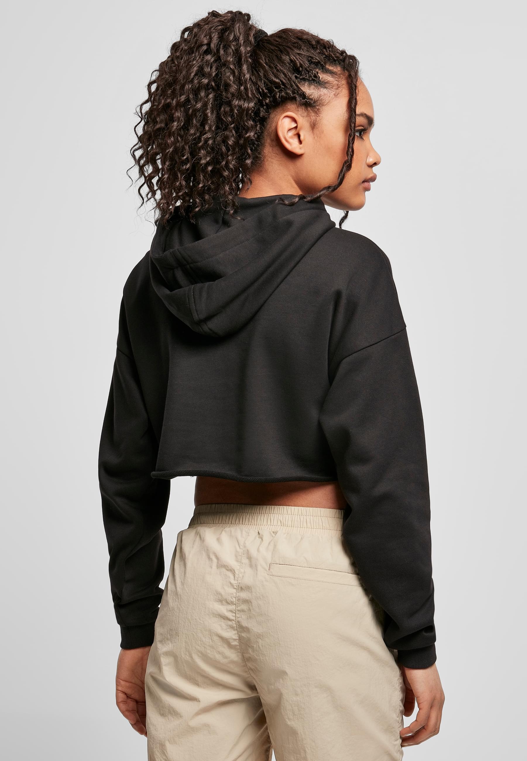 URBAN CLASSICS Rundhalspullover »Urban Classics Damen Ladies Oversized Cropped Hoody«, (1 tlg.)