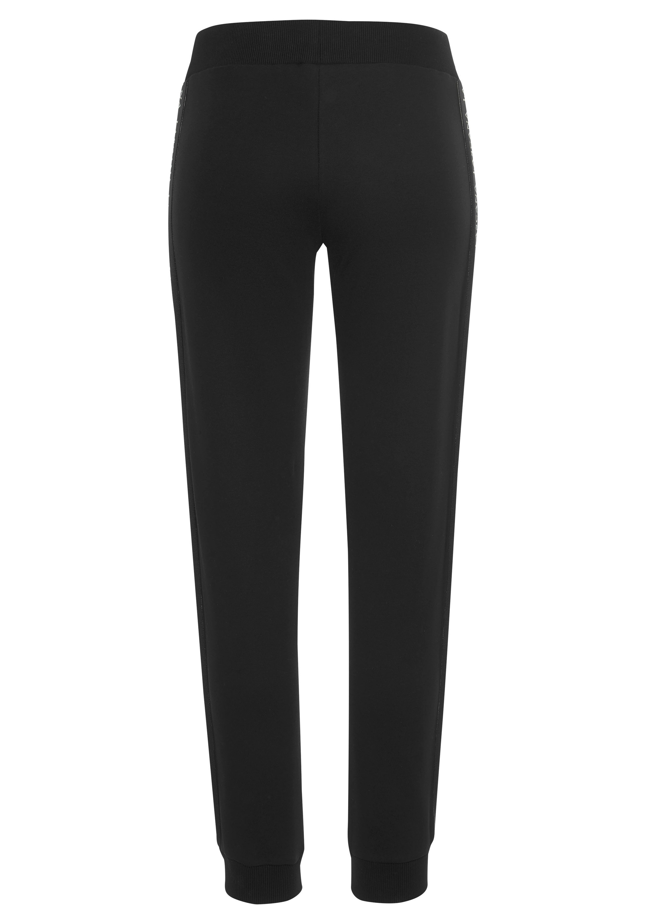 Jogginghose LASCANA ACTIVE, Damen, Gr. L (44/46), N-Gr, schwarz, Interlock, Obermaterial: 100% Baumwolle, unifarben, bequem lang, Hosen Jogginghose, mit Reißverschlusstaschen, Topseller 3