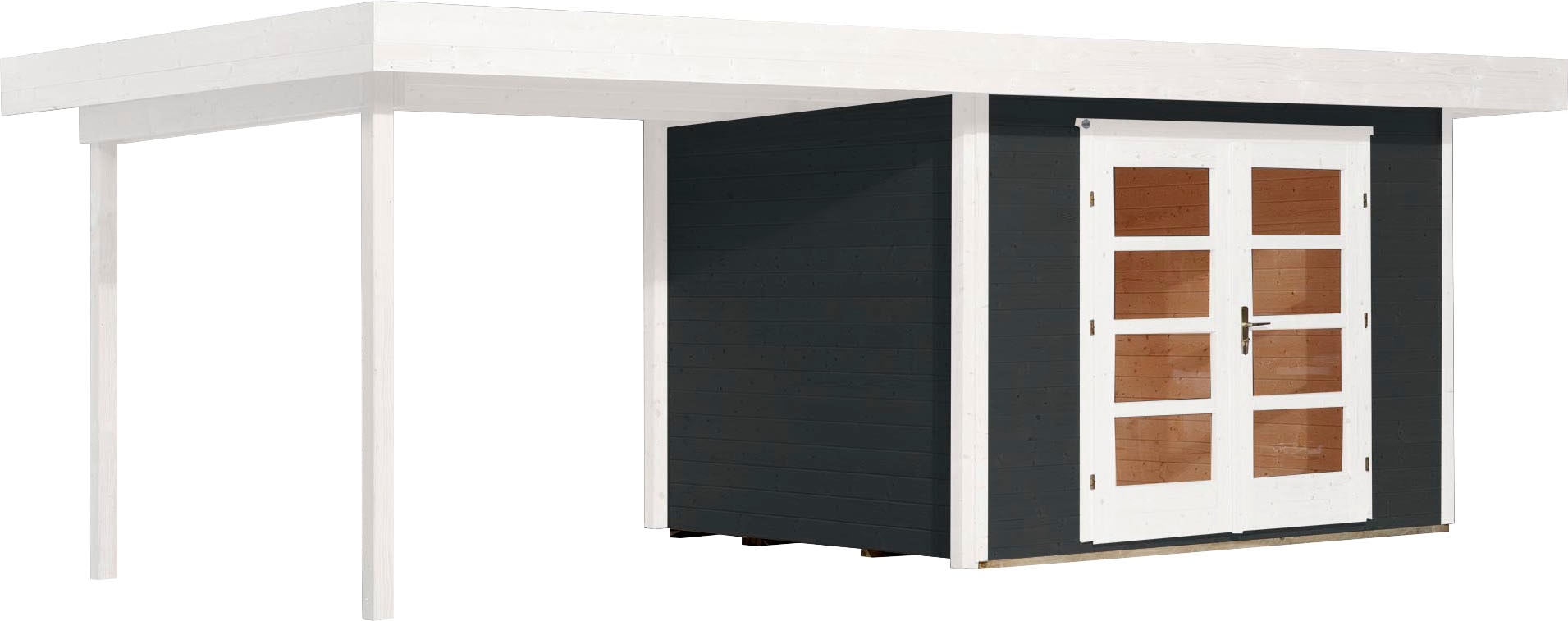 weka Gartenhaus "Designhaus 126 Plus" mit Anbaudach