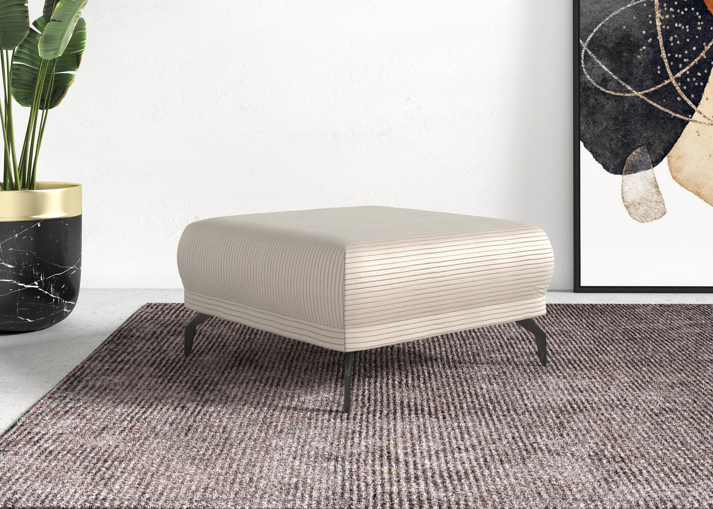 Home affaire Hocker "Coco" Cord-Bezug in 2 Ausführungen, Füßen 15 cm hoch günstig online kaufen