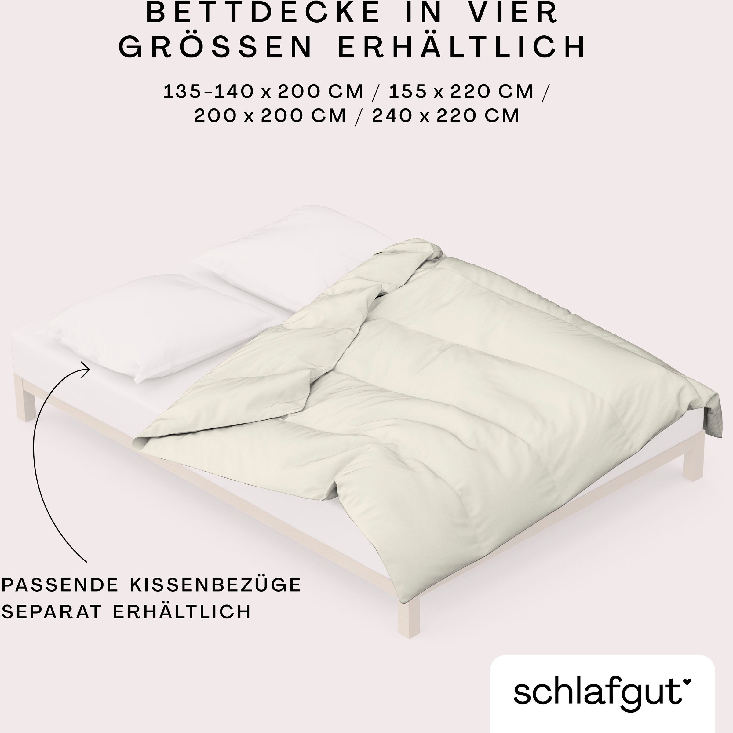 Schlafgut Bettbezug »Woven Satin«, (1 St.), besonders dicht gewebt, Mix & Match: passender Kissenbezug erhältlich