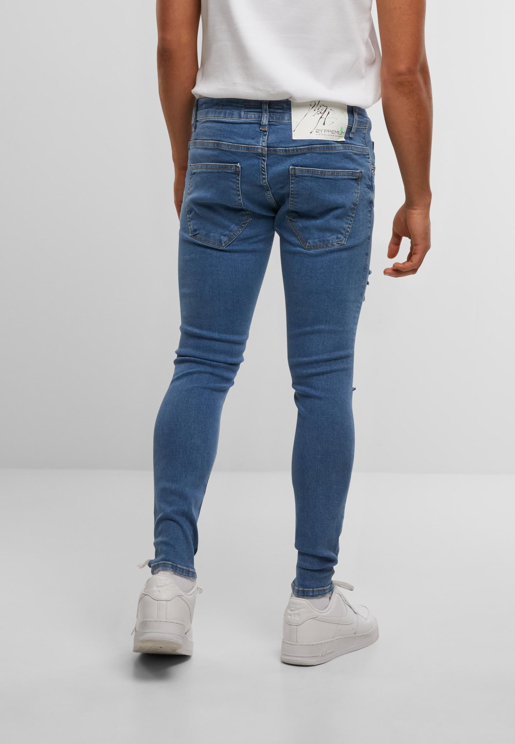 2Y Studios Bequeme Jeans »2Y Studios Herren 2Y Destroyed Cropped Skinny Fit Denim«