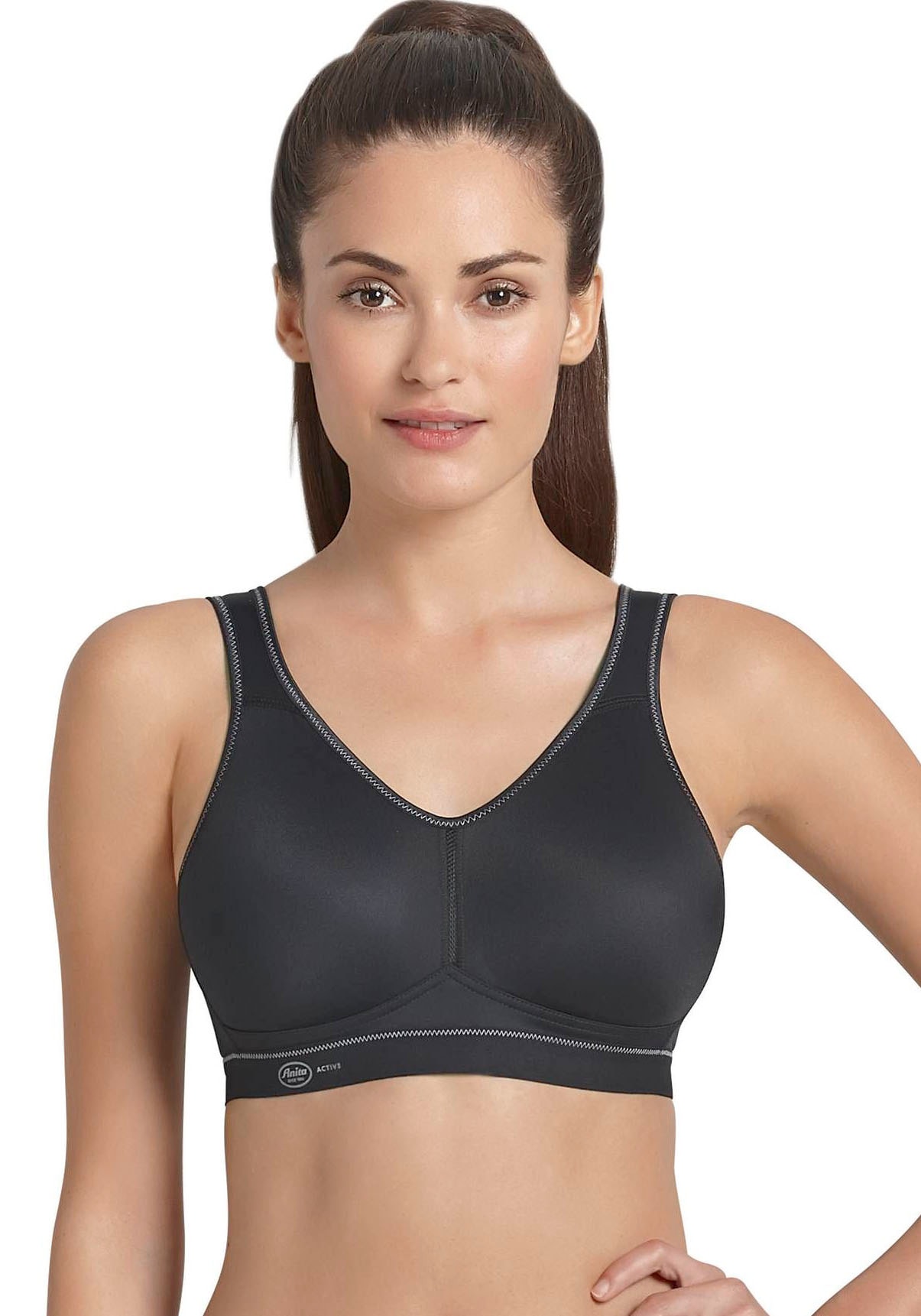 ANITA ACTIVE Damen Sport-BH "Light & Firm", Gr. 80, schwarz, Stoff, Obermaterial: 80% Polyamid, 20% Elasthan, clean, matt, Basic, BHs, gemoldete