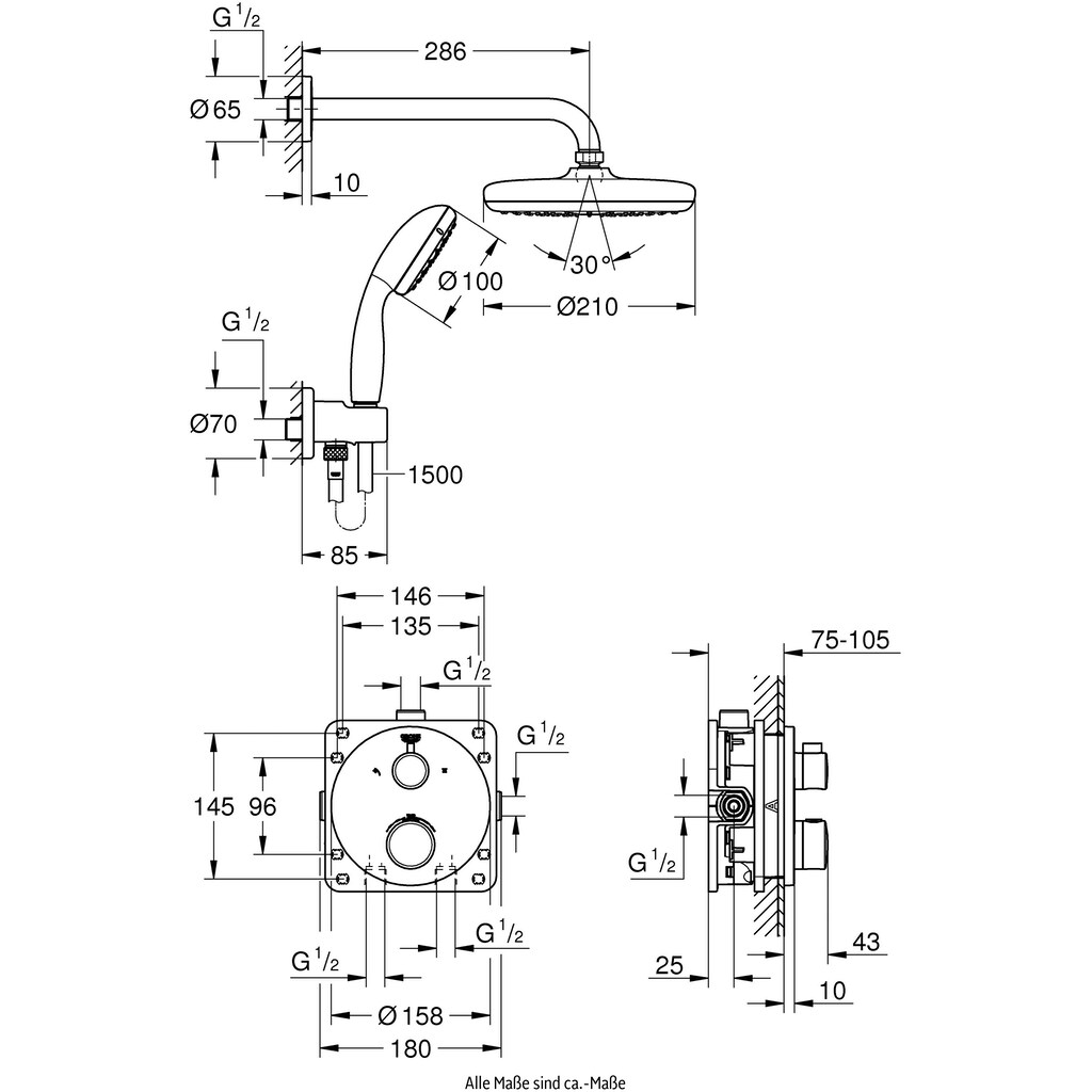 Grohe Duschsystem »Grohtherm«, (Packung)