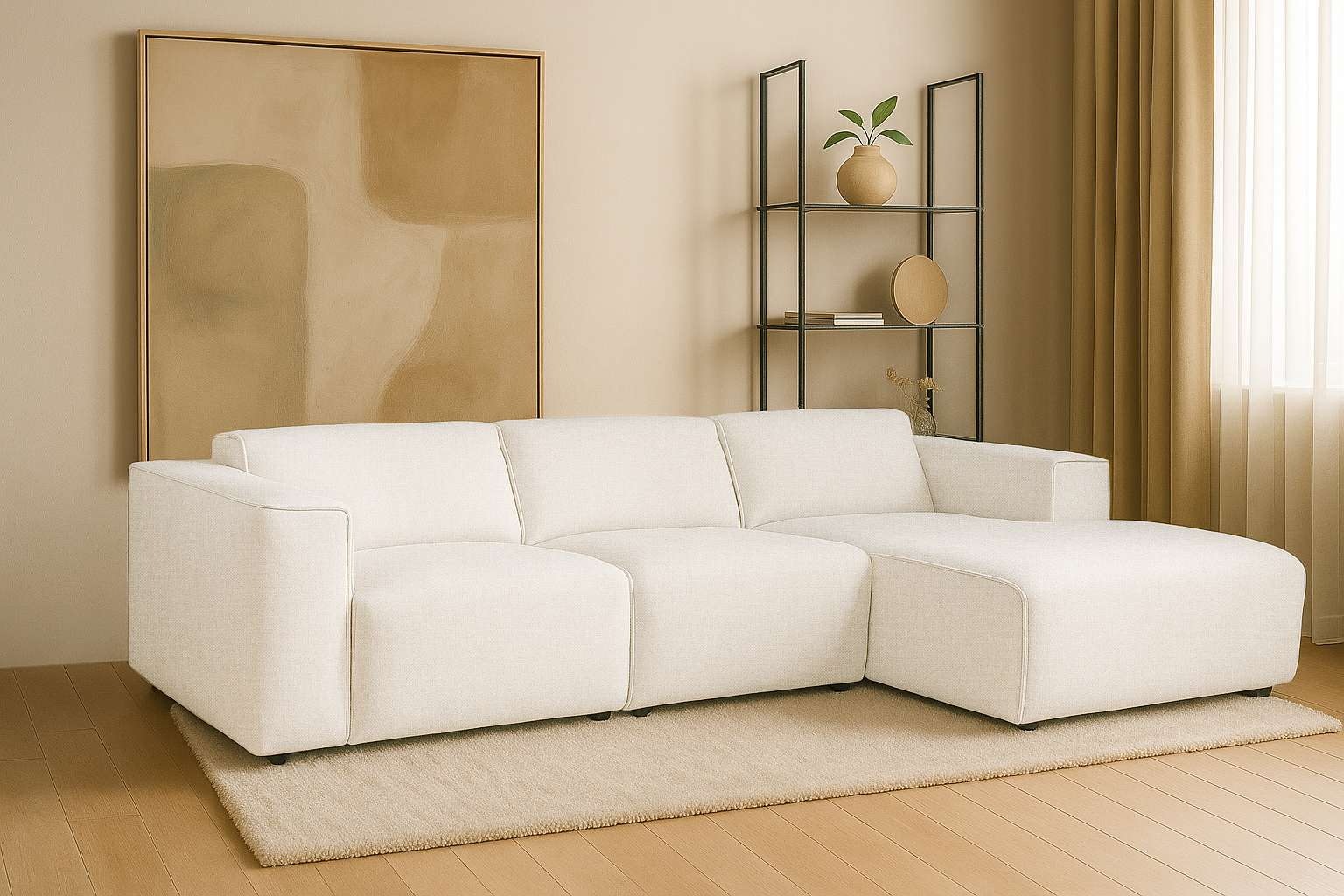 andas Ecksofa "Noord mit Kedernaht, Breite 281 cm, L-Form" Cord, Struktur, günstig online kaufen
