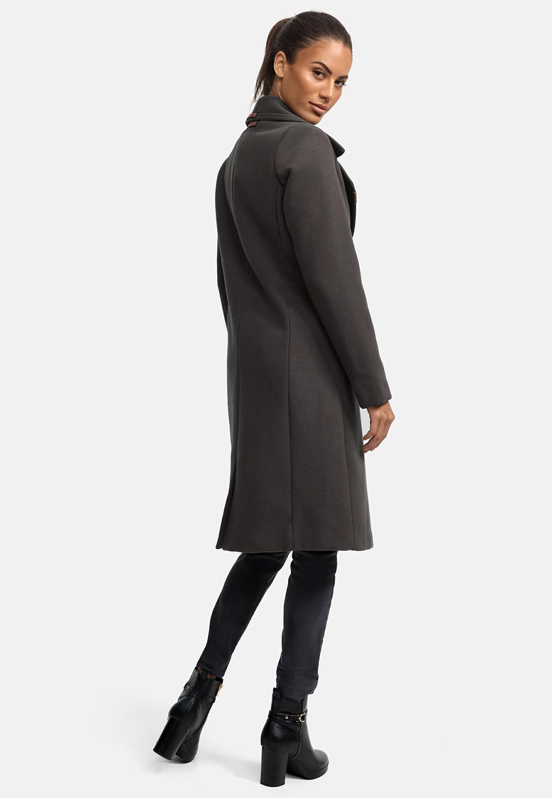 Navahoo Wintermantel »Wooly«, edler Damen Trenchcoat in Wollmantel-Optik