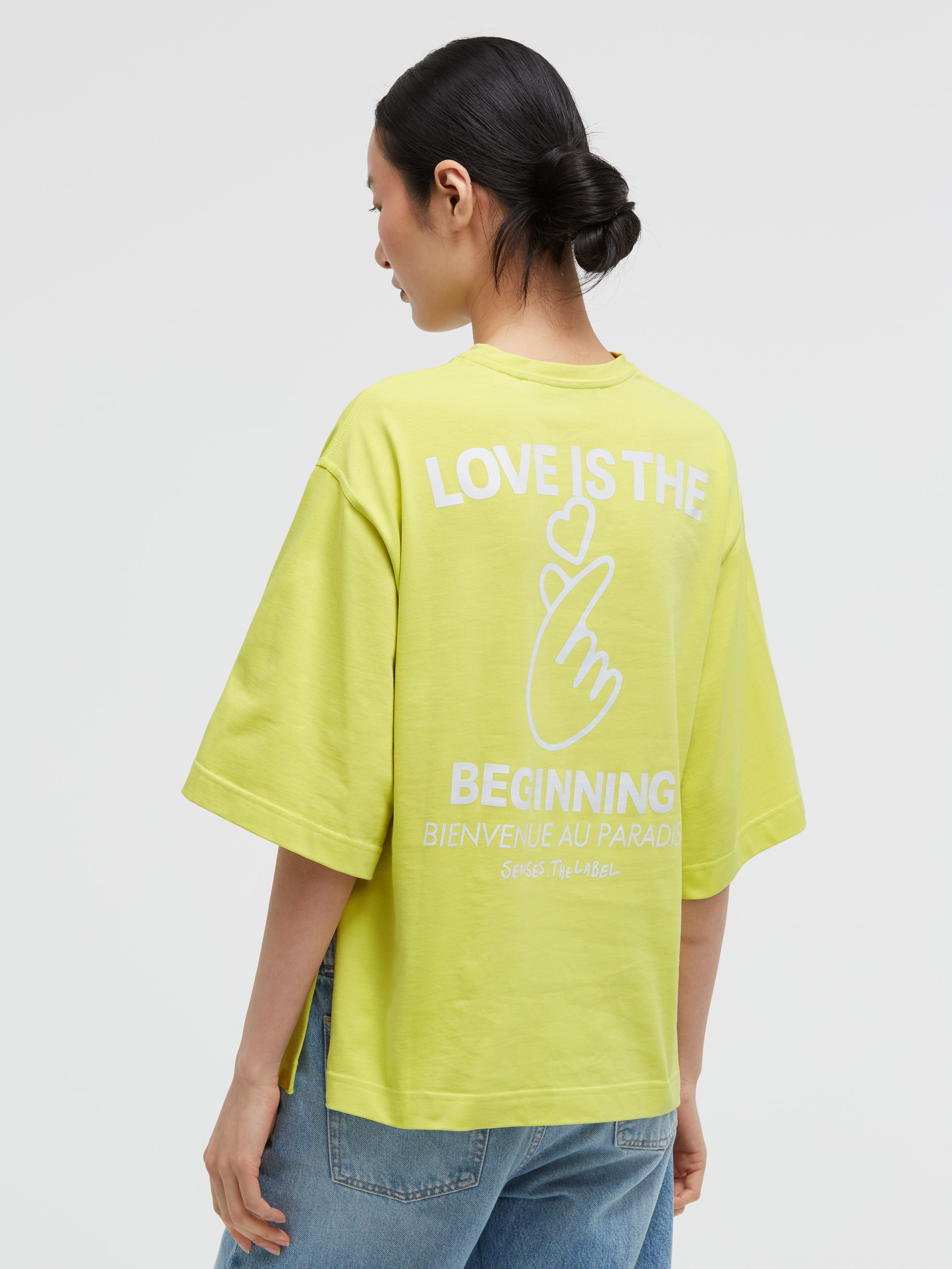 SENSES.THE LABEL Rundhalsshirt mit Seitenschlitze