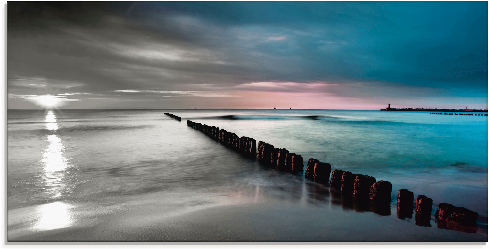 Artland Glasbild "Ostsee mit schönem Sonnenaufgang", Gewässer, (1 St.), in verschiedenen Größen