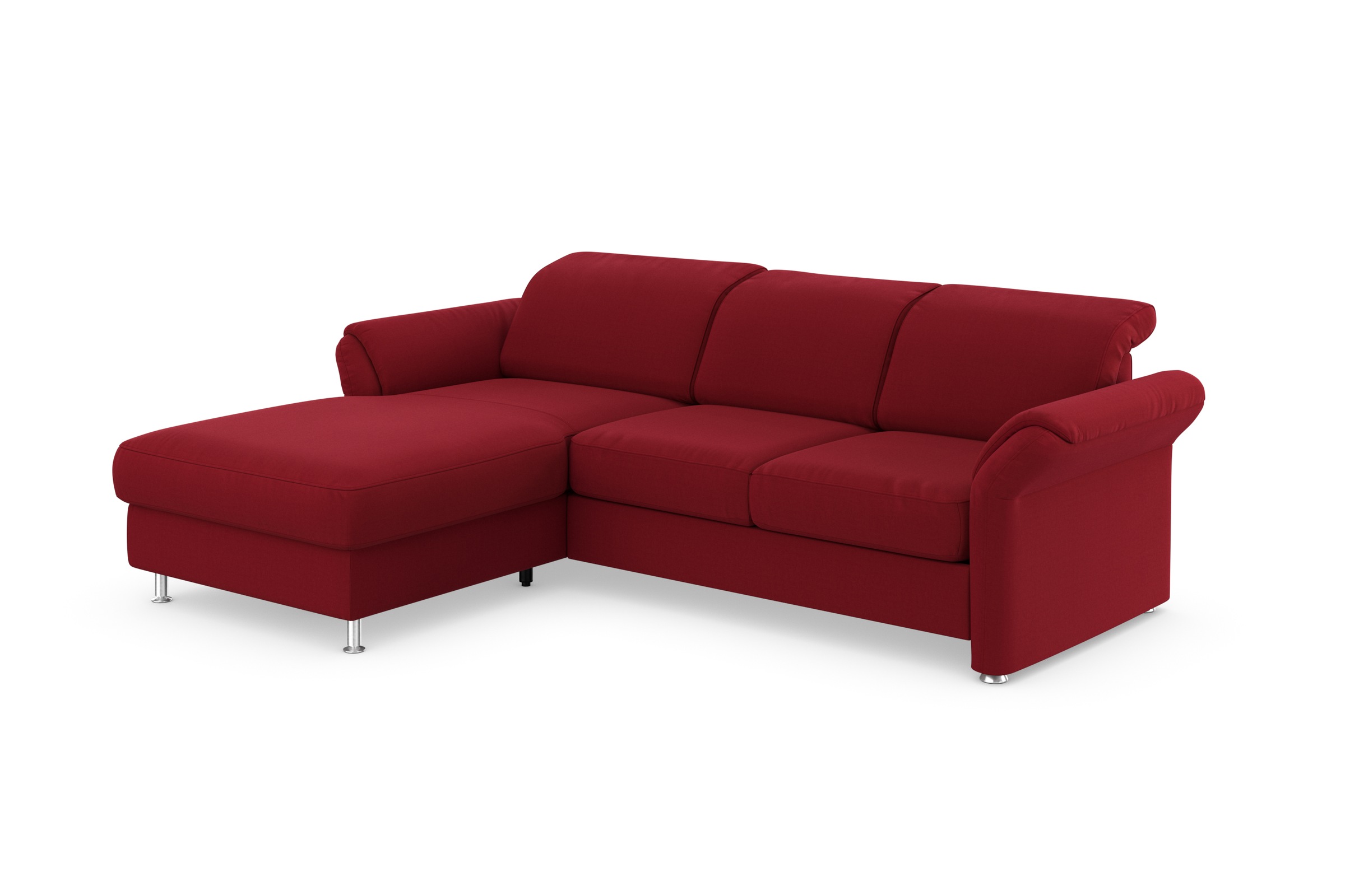Ecksofa SIT & MORE "Apulia L-Form", rot, B:250cm H:78cm T:185cm, Webstoff (100% Polyester);Struktur weich (90% Polyester, 10% Polyamid);Luxus-Microfaser Euphoria (100% Polyester);Samtoptik (100% Polyester), Sofas, Ecksofa, wahlweise Bettfunktion, Bettkast 6