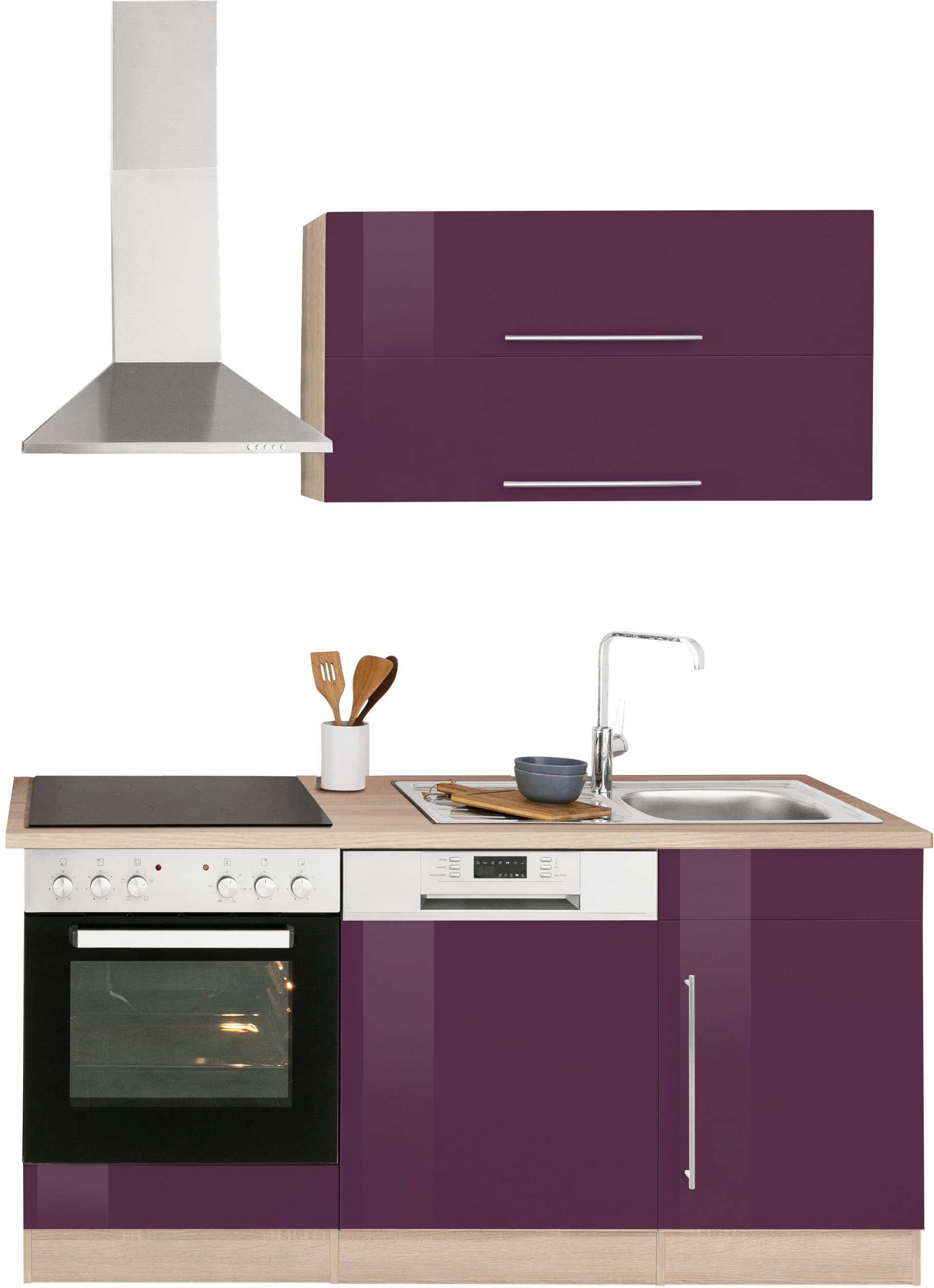 KOCHSTATION Küchenzeile "KS-Samos" Breite 170 cm, wahlweise mit E-Geräten, günstig online kaufen