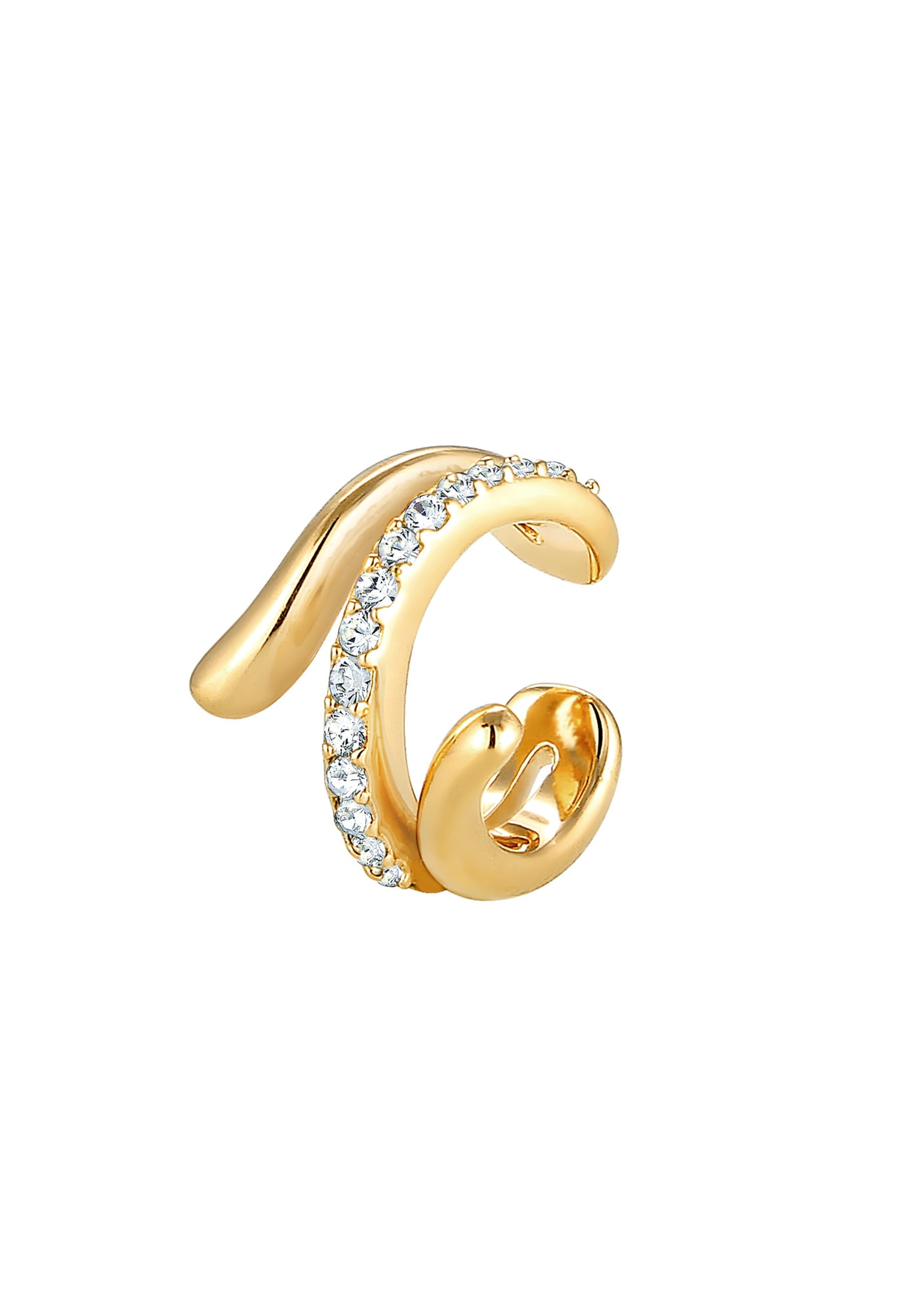 Elli Single-Ohrhaken »Single Earcuff Twisted Kristalle Weiß 925 Sterling Silber«