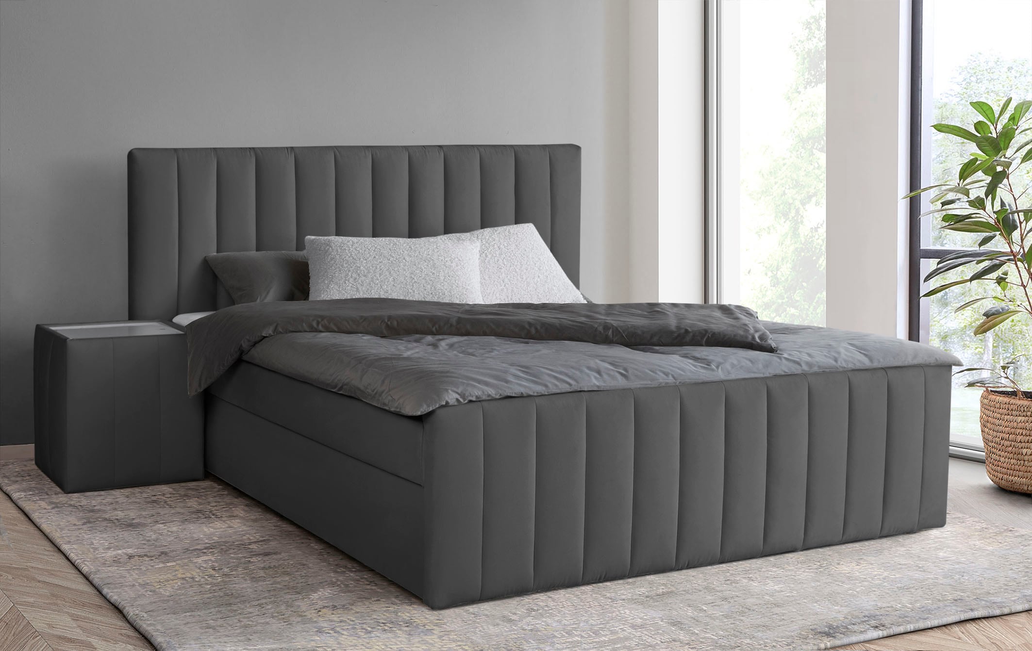 INOSIGN Boxbett »Effy inkl. Bettkasten und Topper, erhältlich in der Breite 180x200cm«, verschiedene Härtegrade wählbar