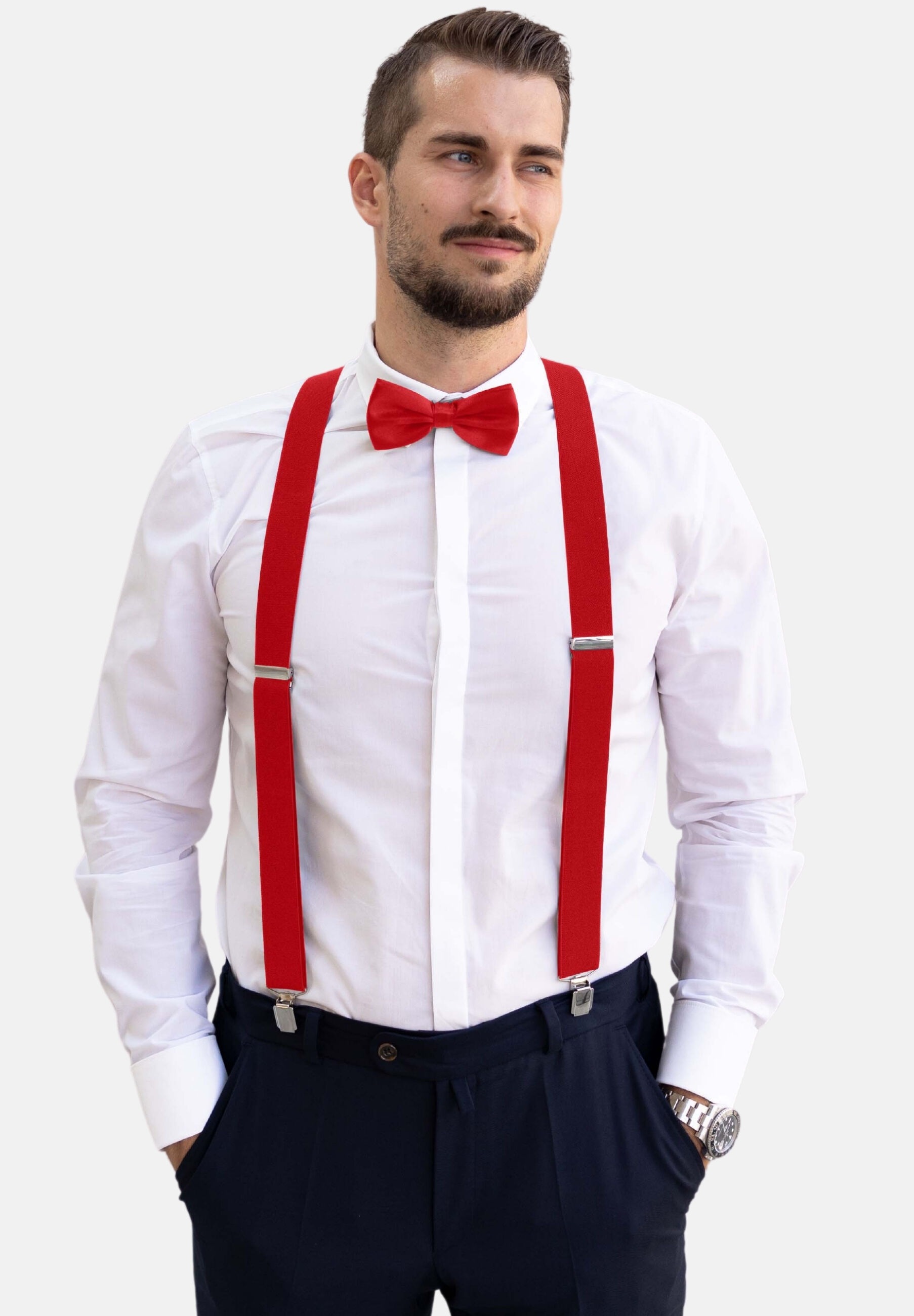 Massi Morino Hosenträger »Massi Morino Hosenträger-Set« 2 Stk. mit Fliege