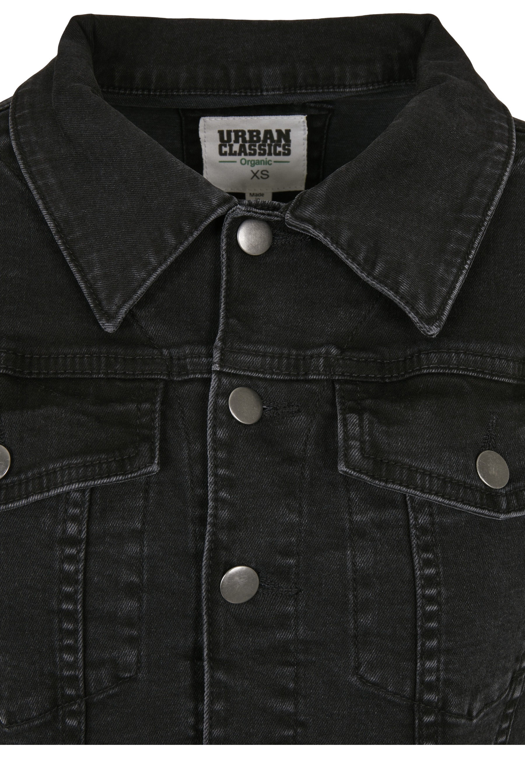 URBAN CLASSICS Jeansjacke »Urban Classics Damen Ladies Organic Denim Jacket« 1 Stk. tlg. ohne Kapuze