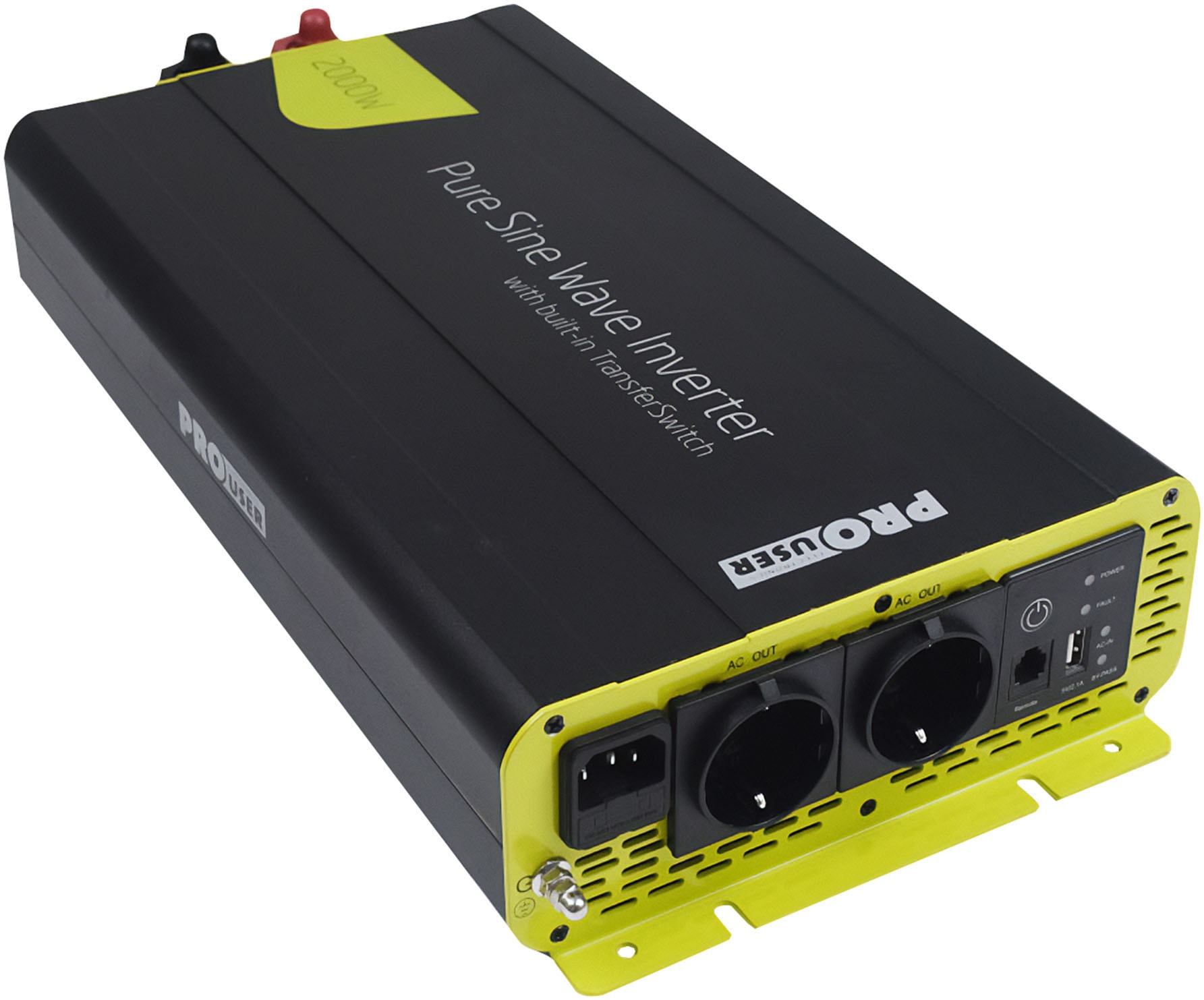 PROUSER Wechselrichter "Spannungswandler Sinus 2000W", B:22cm H:9cm L:44cm, schwarz, Wandler