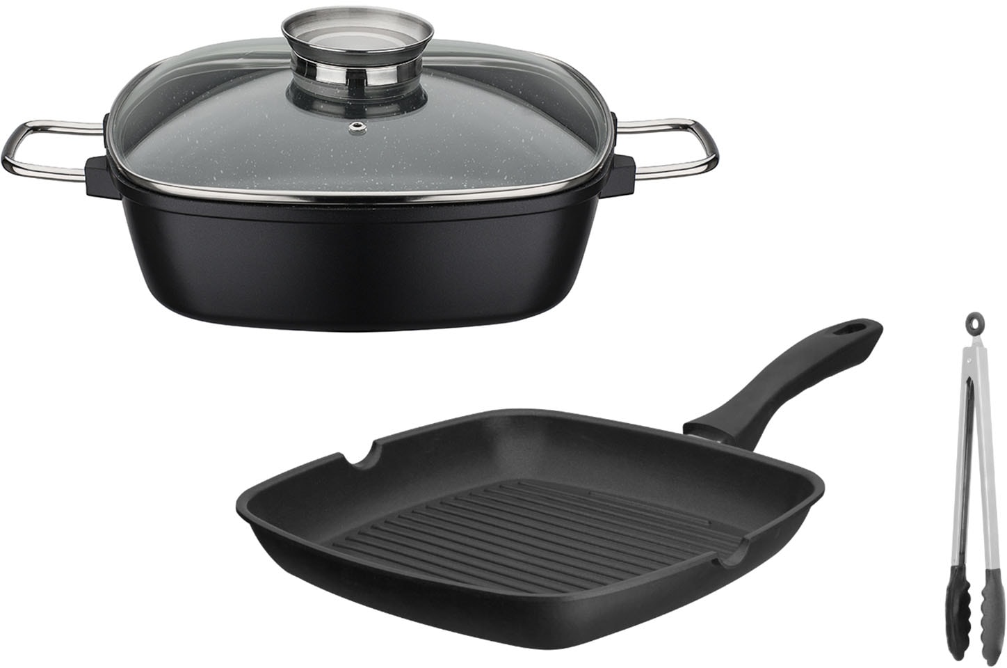 GSW Topf-Set "Gourmet Granit Grillmeister" Set, 1 x Bräter, H. 8,5 cm, 1x G günstig online kaufen