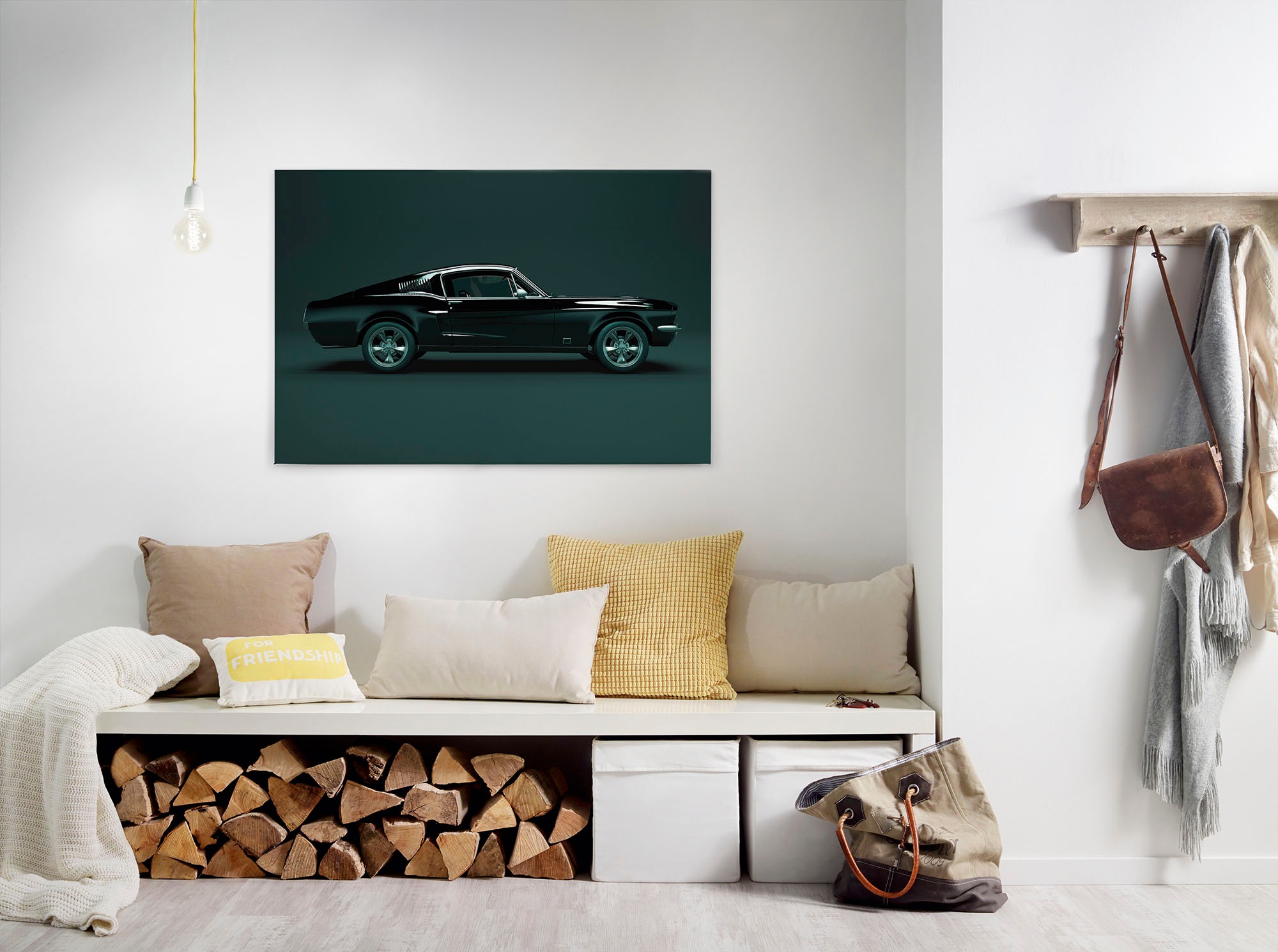 Leinwandbild »mustang«, Kunst-Auto-Kinder, (1 St.), Keilrahmen Bild Oldtimer Auto...