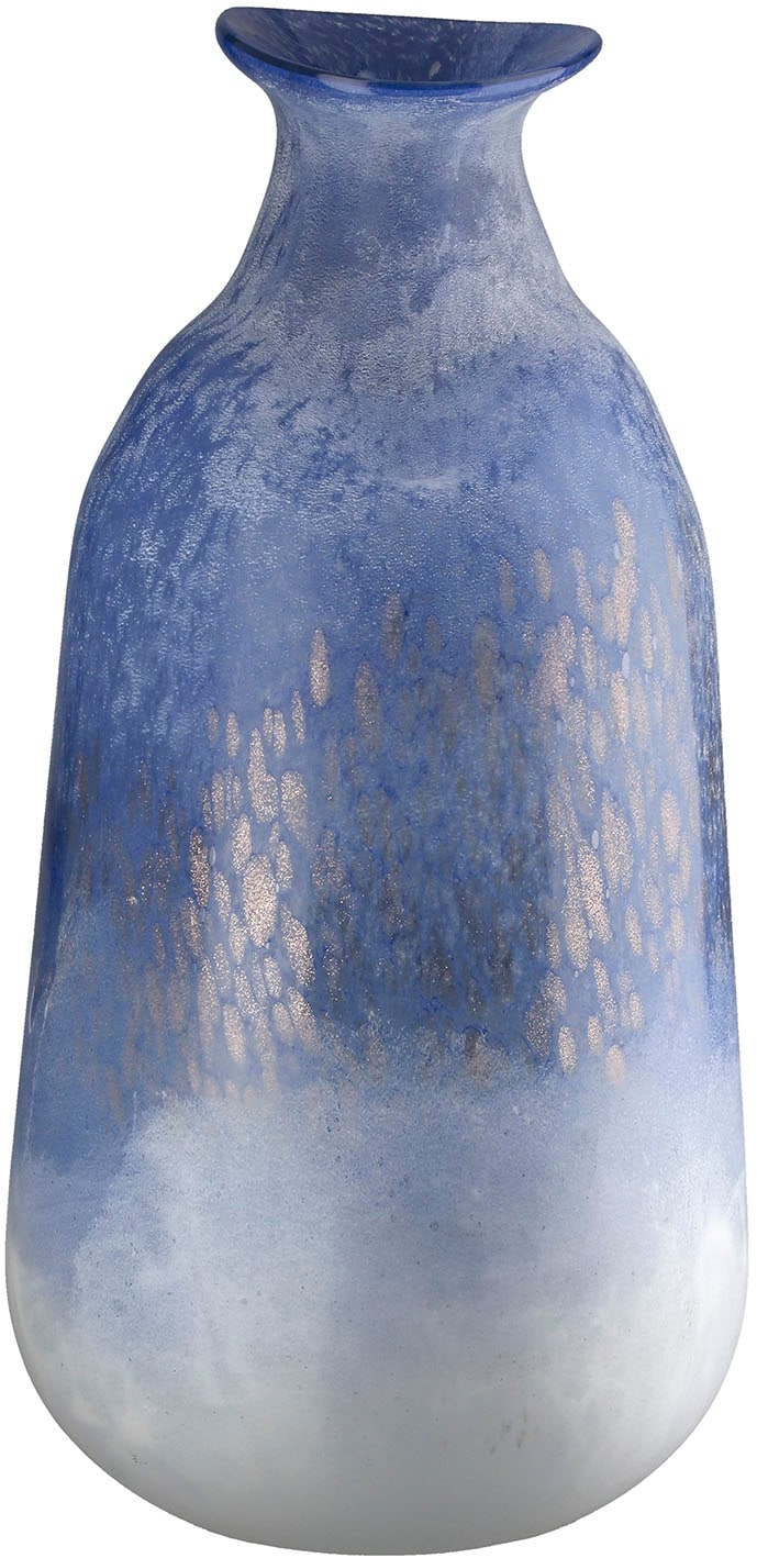GILDE Tischvase »Vase Azur blau H. 37 cm« Mundgeblasenes Glas, handgearbeitet, Dekovase