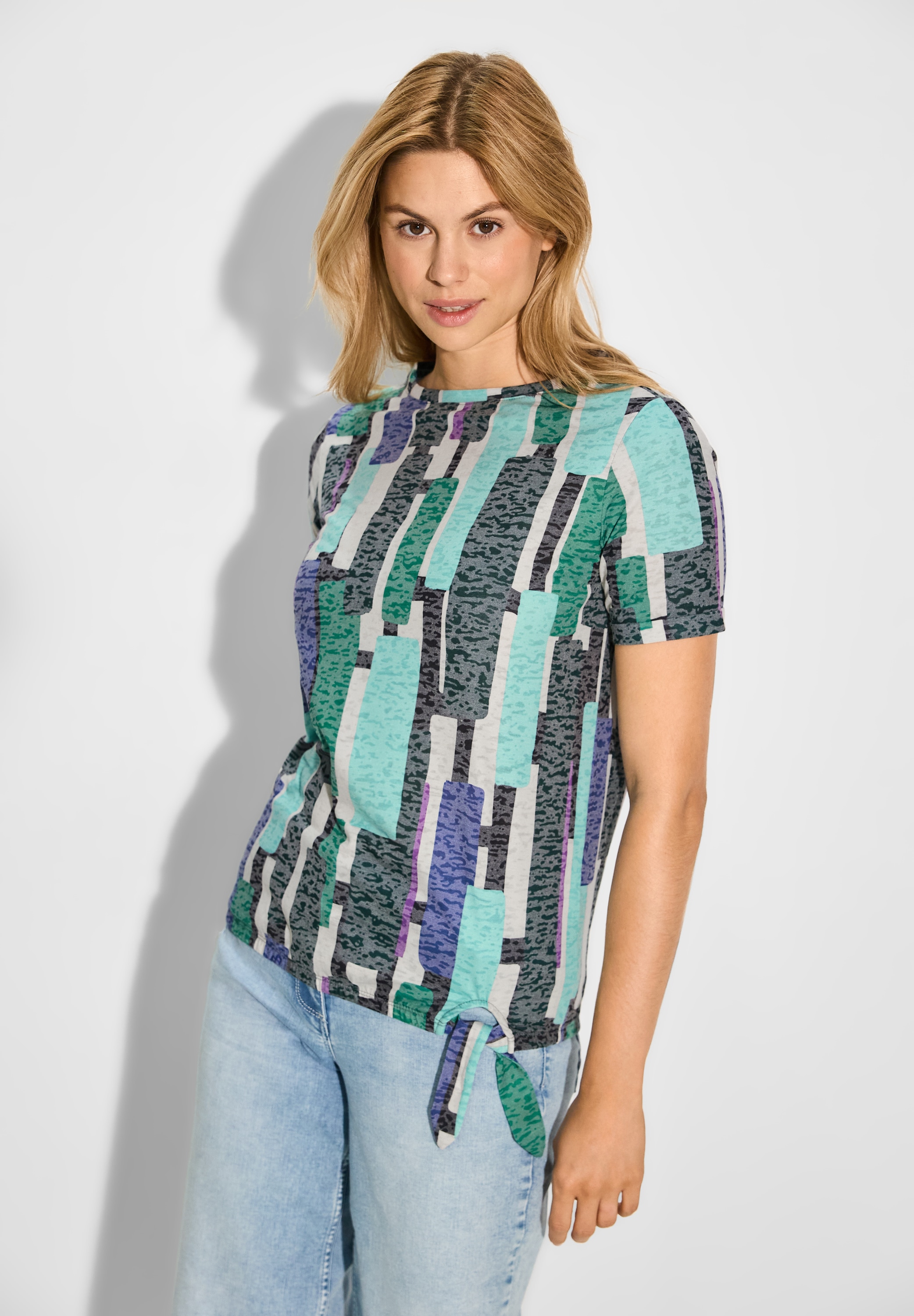 Cecil Print-Shirt, mit Knotendetail