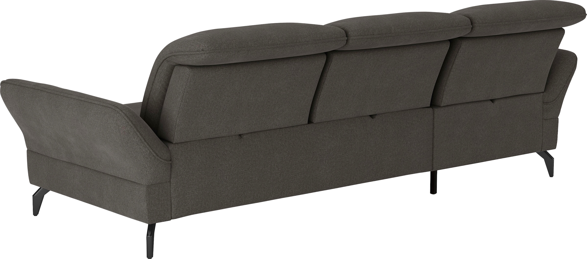 sit&more Ecksofa »Leandro L-Form«, Wahlweise mit Bett-, Kopfteil - und Armlehnfunktion, sowie Bettkasten