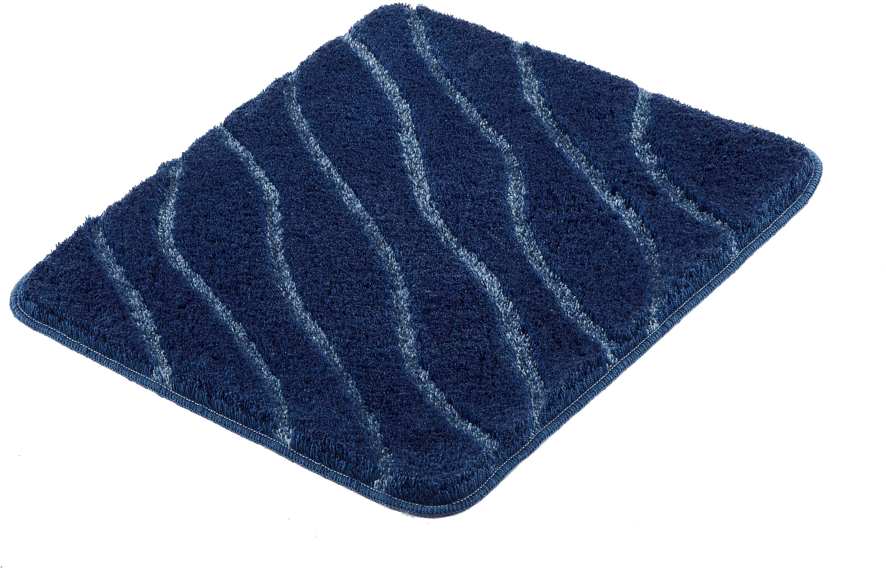 Kleine Wolke Badematte "Tram, Badvorleger, Badezimmer Teppich" Höhe 20 mm rutschhemmend beschichtet fußbodenheizungsgeeignet Badteppich, modernes Wellen Design, Hoch-Tief Effekt