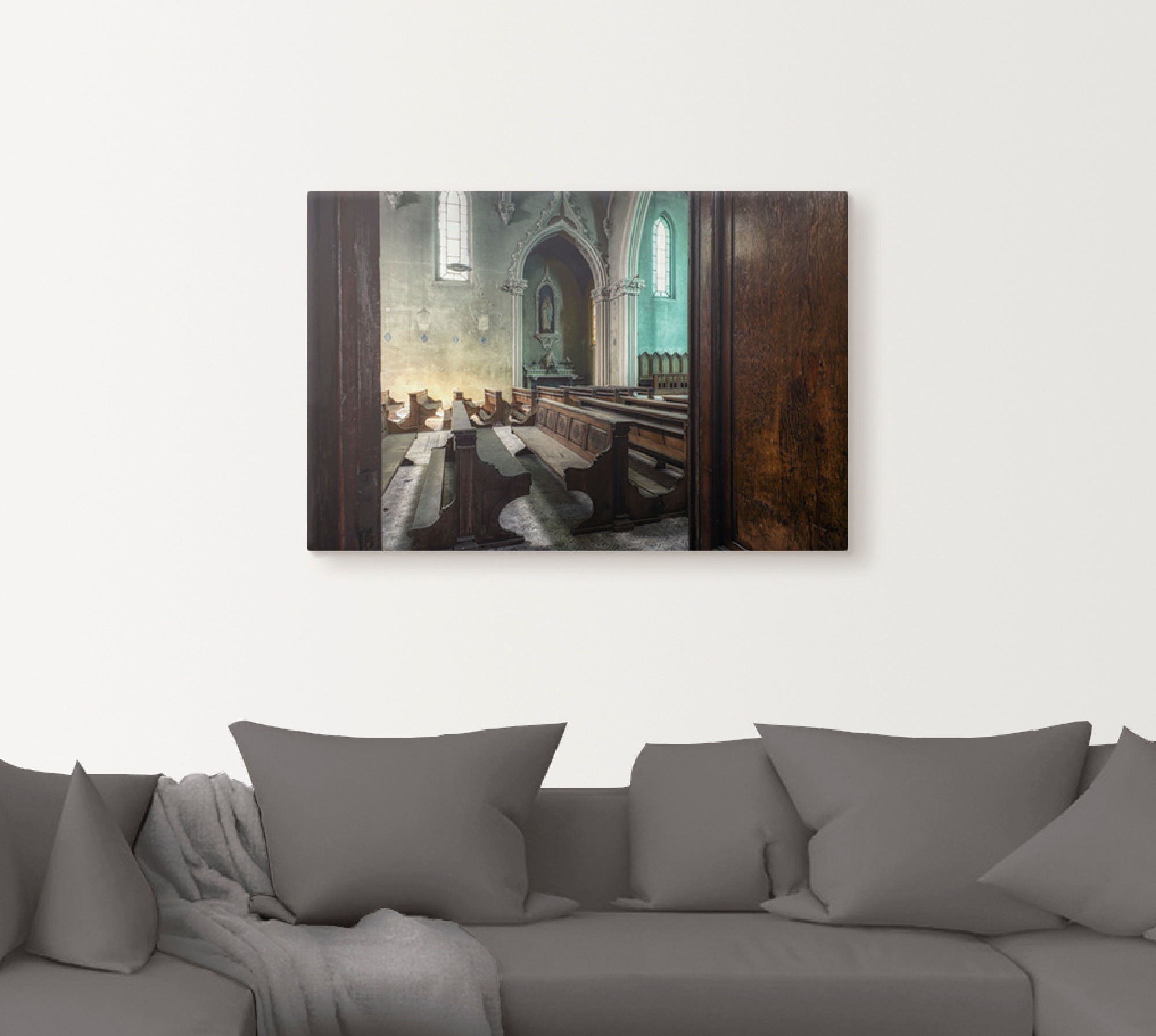 in Größen - Kirche Wandaufkleber | (1 BAUR Wandbild Leinwandbild, »Lost Alubild, oder - Artland Orte«, Poster St.), als Place kaufen versch. verlassene Gebäude,