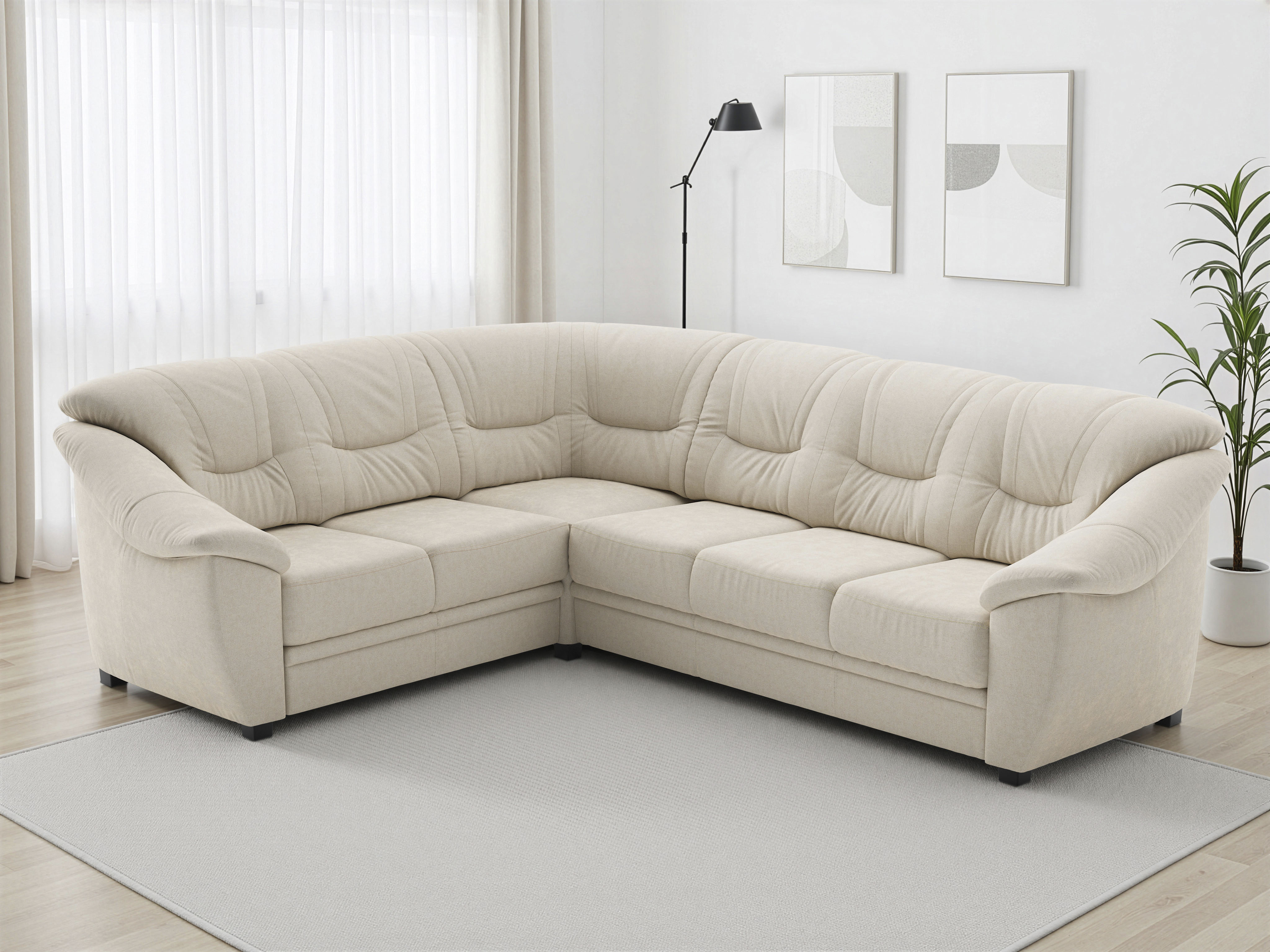 sit&more Ecksofa "Savona L-Form, B. 262 cm, Komfortsitz, Eckcouch mit Stoff- & Lederwahl" optional Schlaffunktion, Liegefl. 120x195 cm