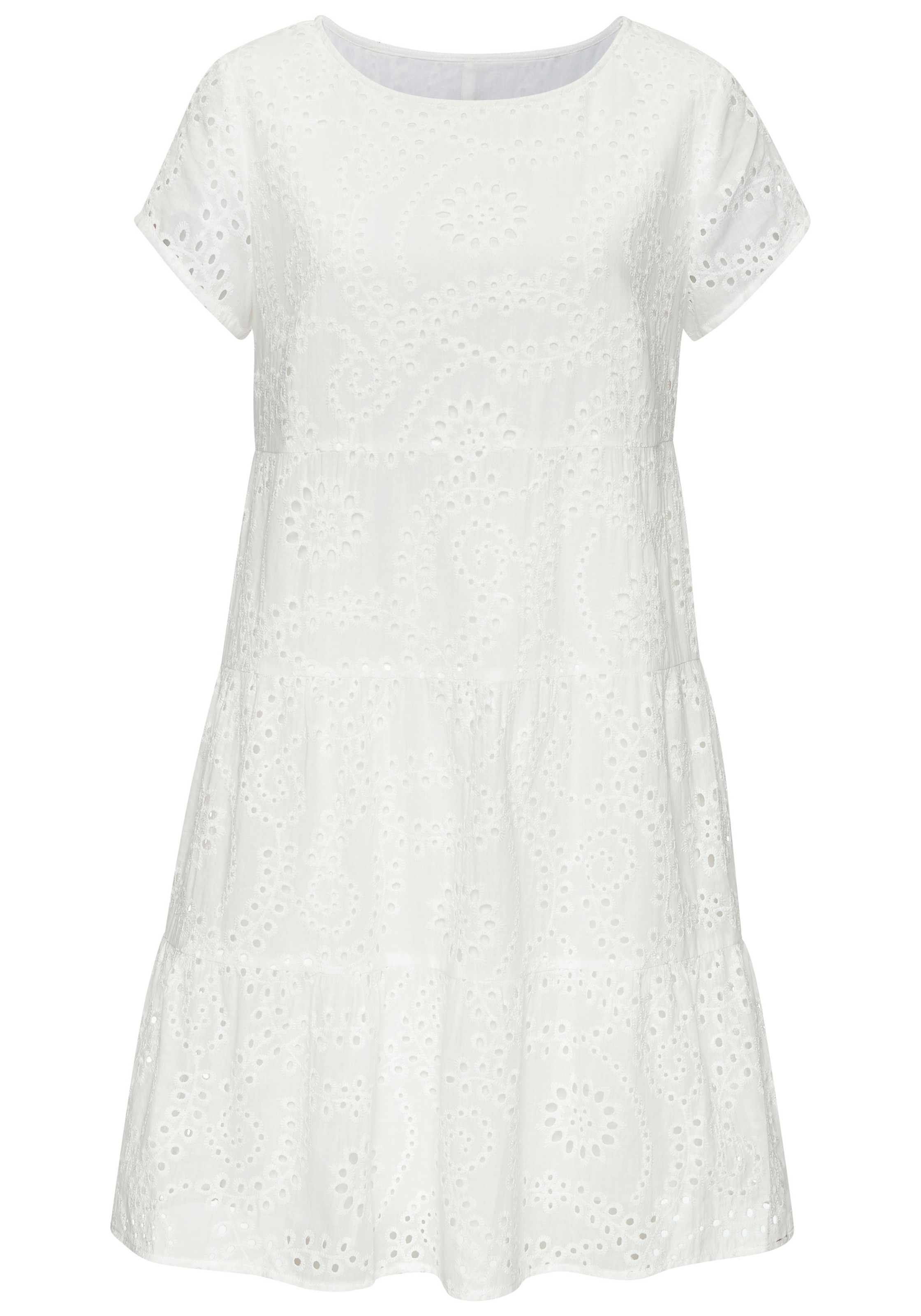 Buffalo Spitzenkleid, kurzes Sommerkleid aus Lochstickerei günstig online kaufen