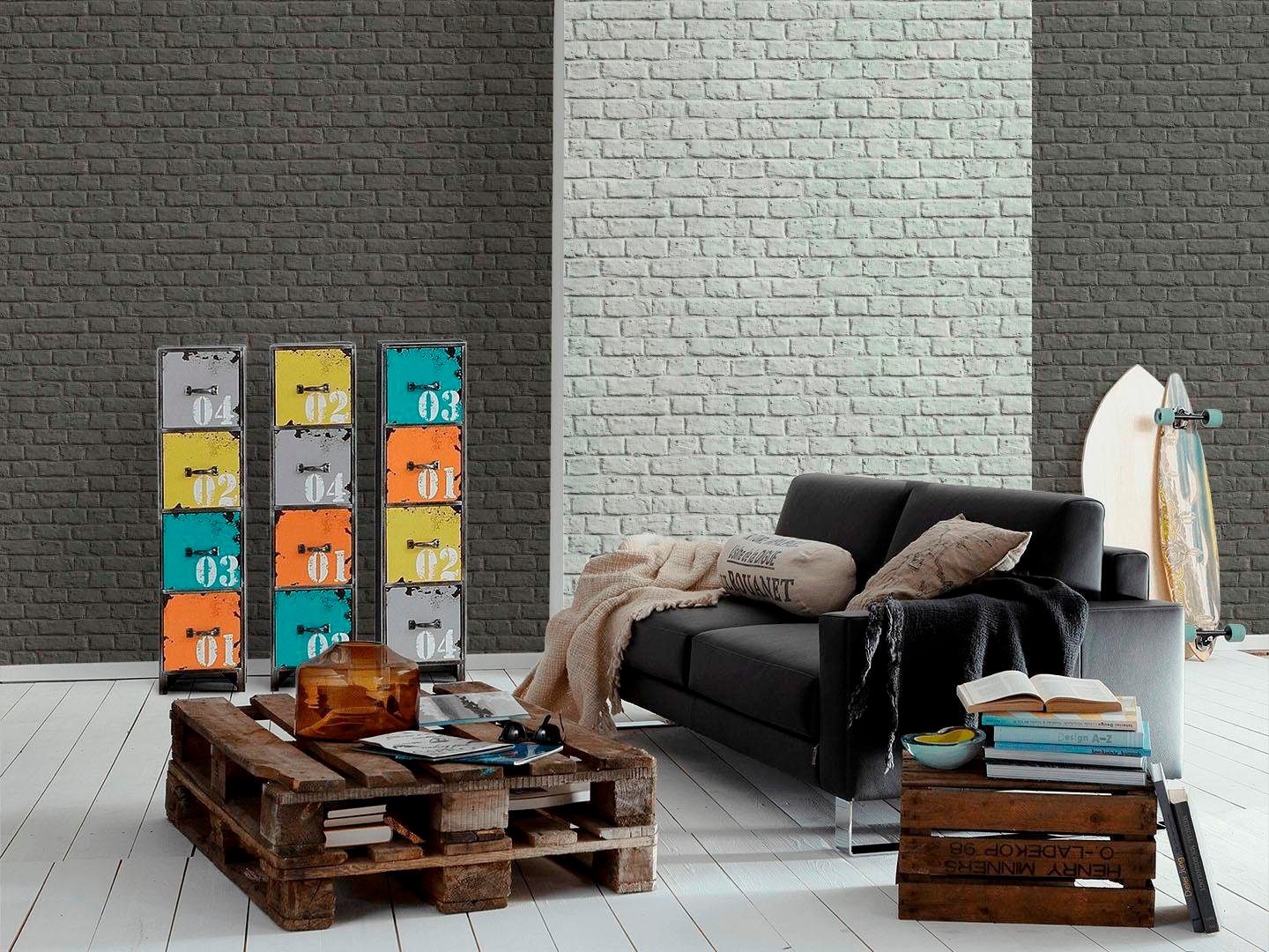 living walls Vliestapete »Metropolitan Stories Anke & Daan Amsterdam«, Steinoptik-gemustert-Motiv, Landhaus Tapete Stein Tapeten Wohnzimmer Schlafzimmer Küche Flur Optik