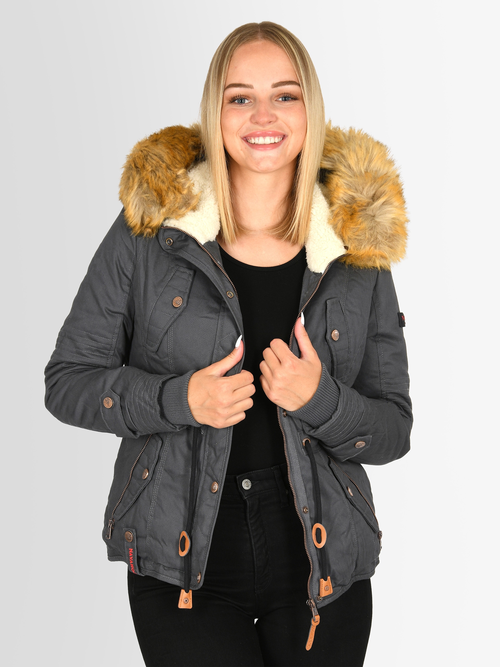 Navahoo Winterjacke »Pearl«, mit warmem Teddyfell