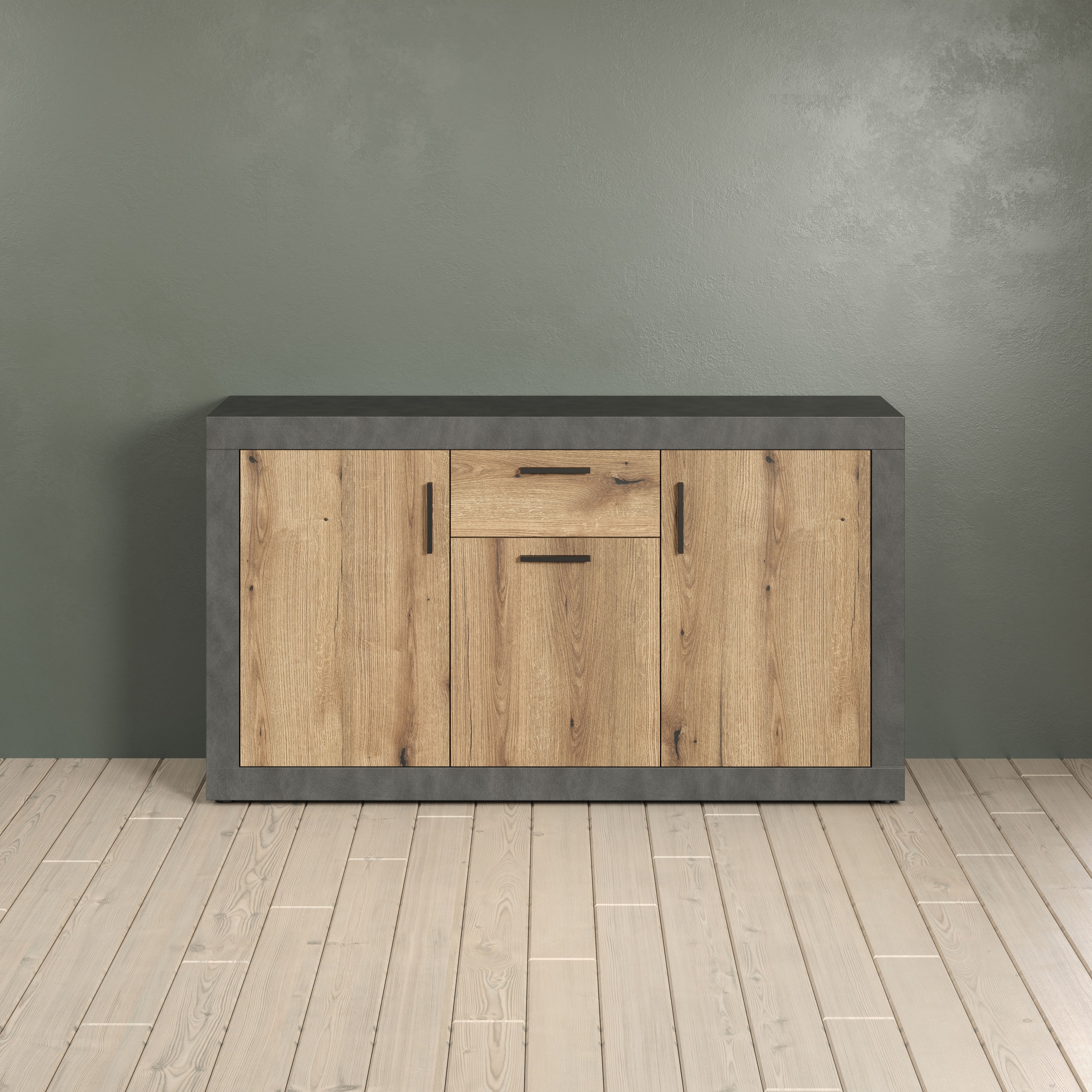 INOSIGN Sideboard "Bergen", (Packung, 1 St.), Sideboard mit 3 Türen & 1 Sch günstig online kaufen