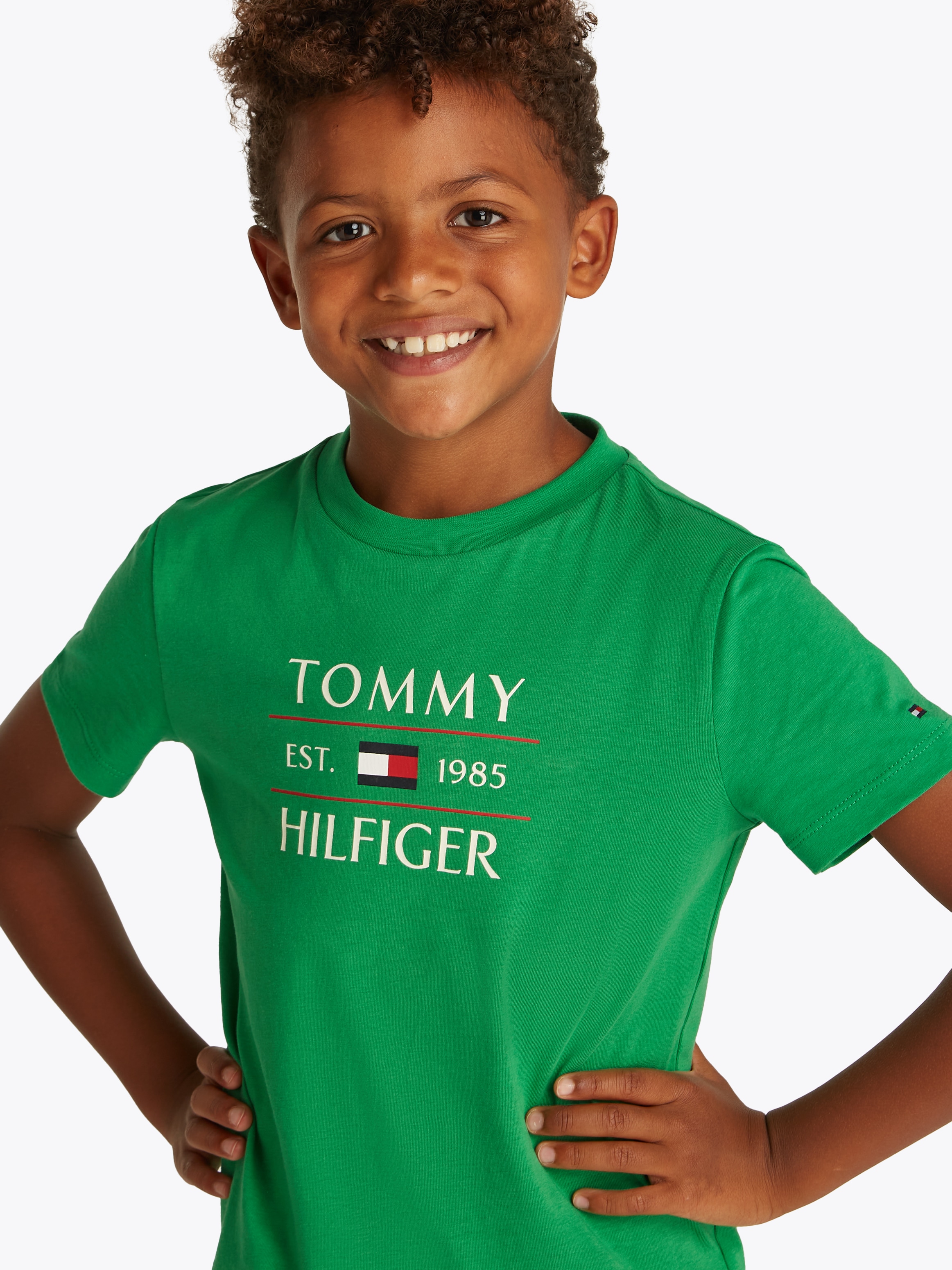 TOMMY HILFIGER T-Shirt »TOMMY FLAG HILFIGER REG TEE SS«, mit großem Logo