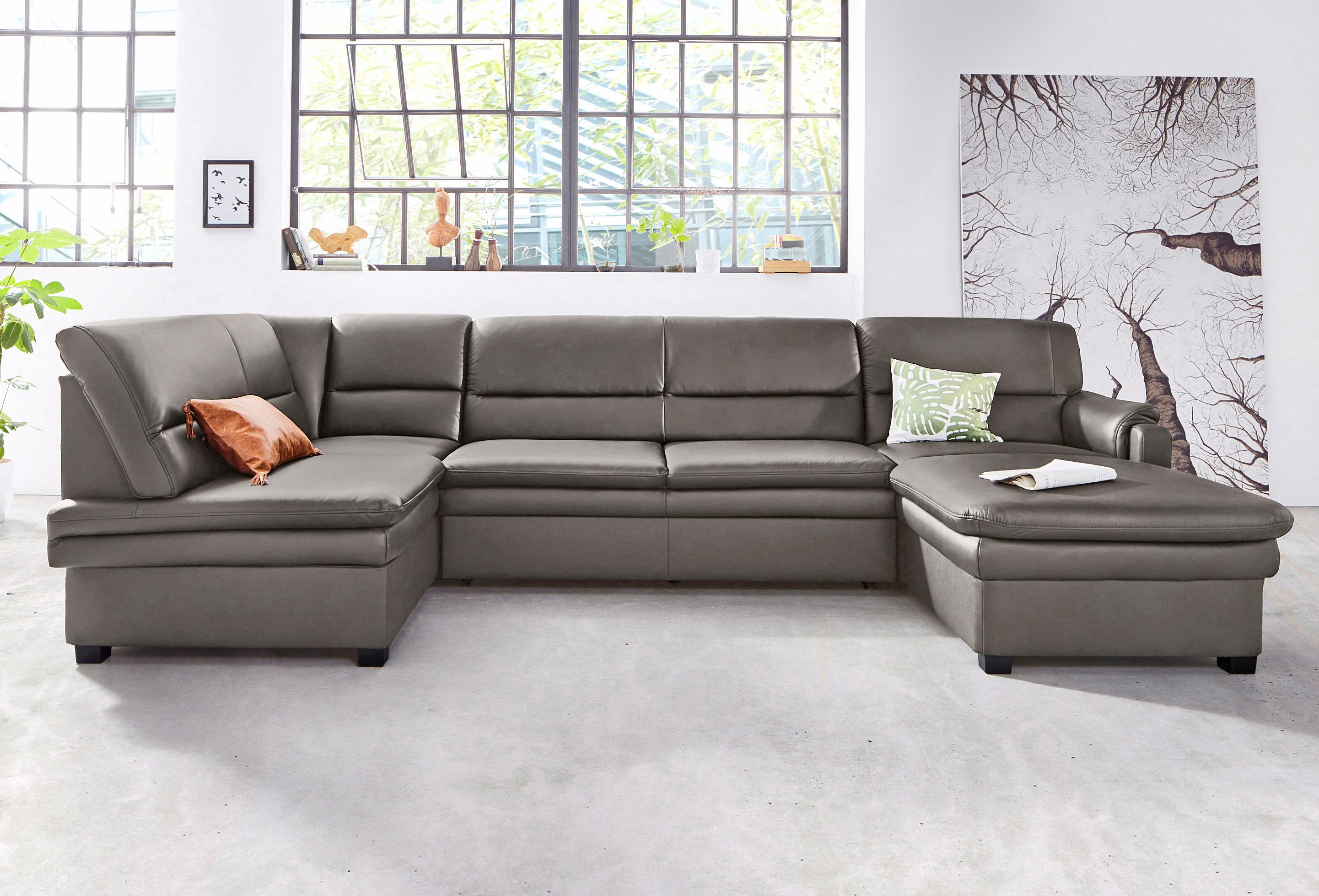 sit&more Wohnlandschaft "Pisa U-Form" mit Federkern, wahlweise mit Schlaffunktion