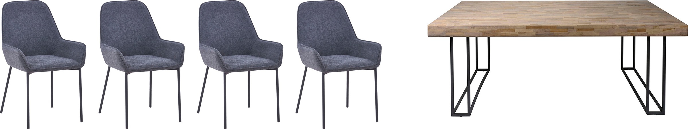 SalesFever Essgruppe, (Set, 5 tlg.), 10 cm starke Tischplatte aus Akazienholz kaufen