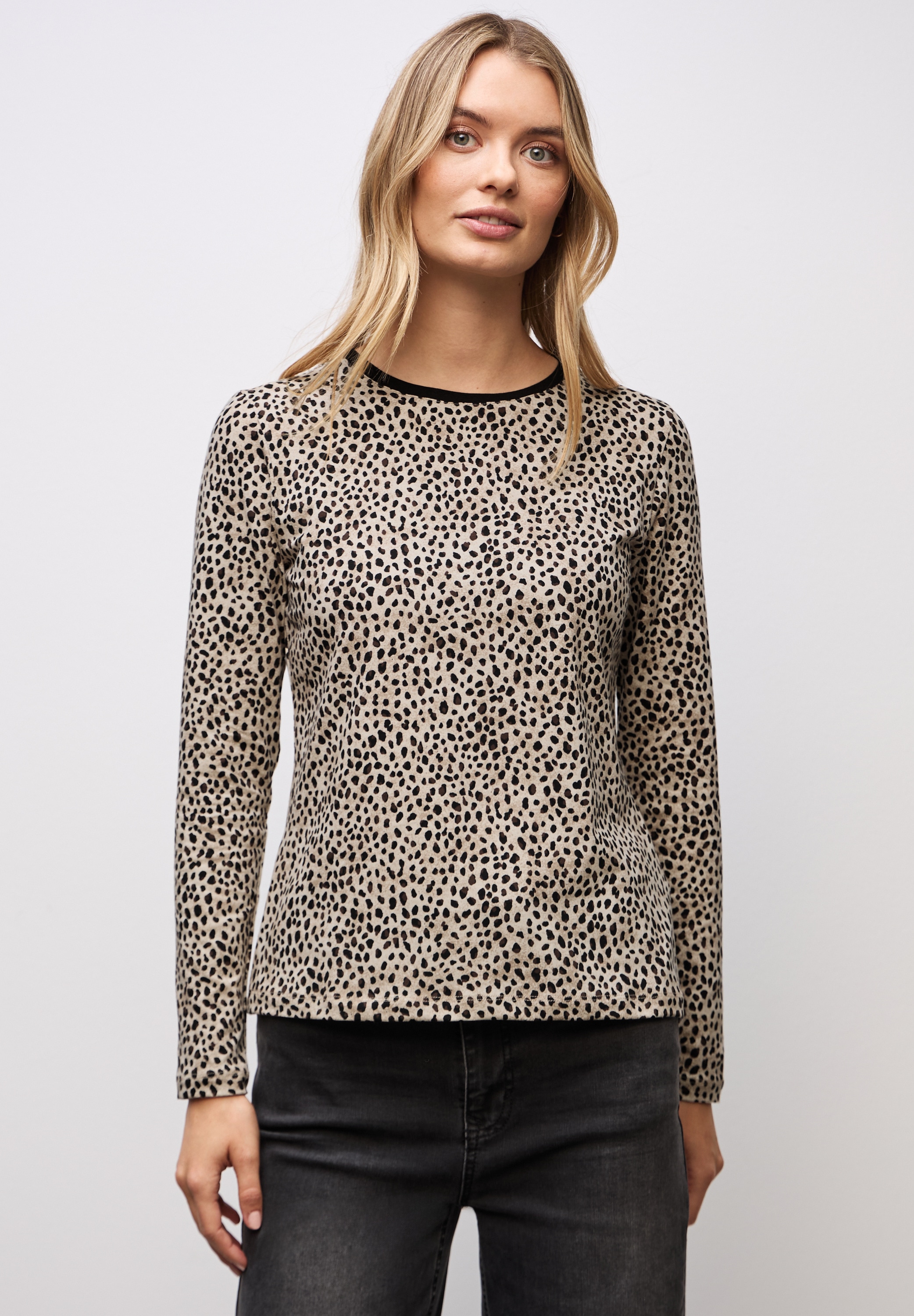 STREET ONE Langarmshirt mit Leomuster günstig online kaufen