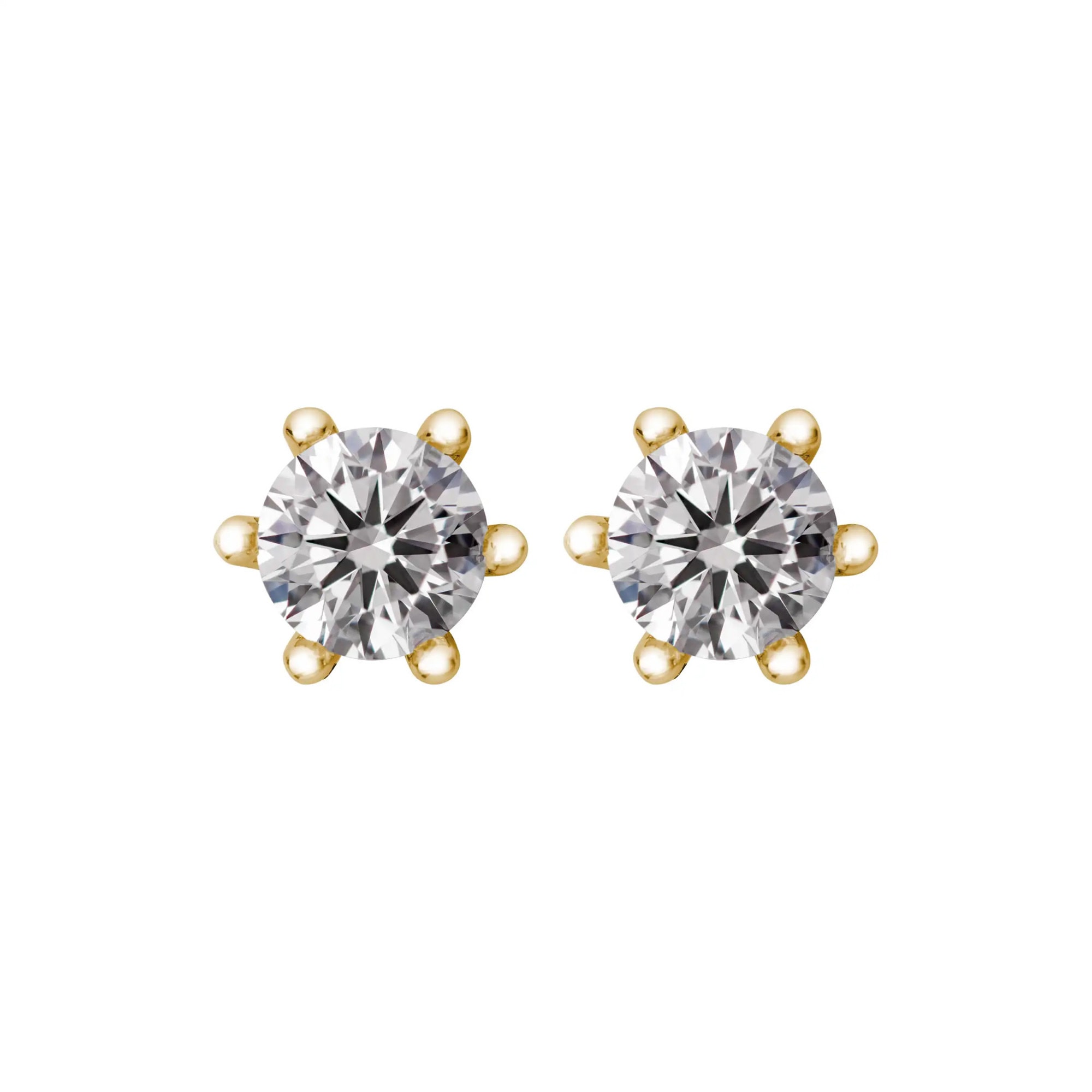 LYOMI Paar Ohrstecker »585/- Gelbgold 2 synth. Diam. 0,50 ct.«