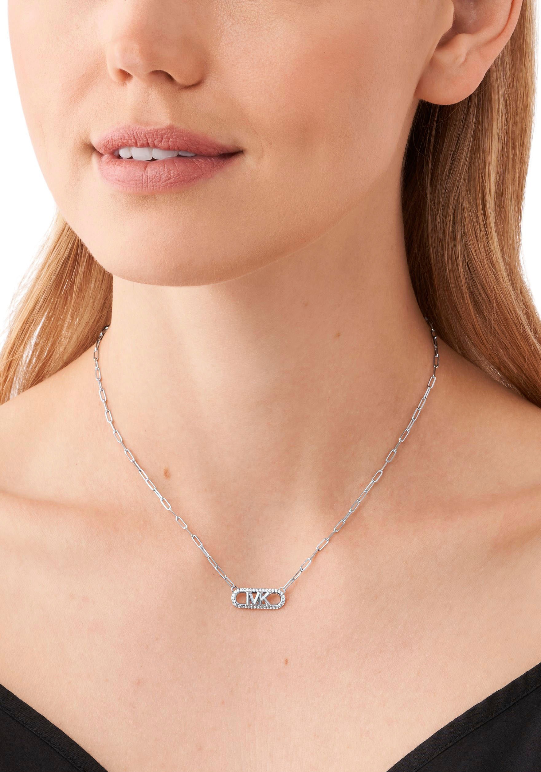 MICHAEL KORS Kette mit Anhänger »PREMIUM, EMPIRE, OVAL, MKC1655CZ«, mit Zirkonia (synth.)