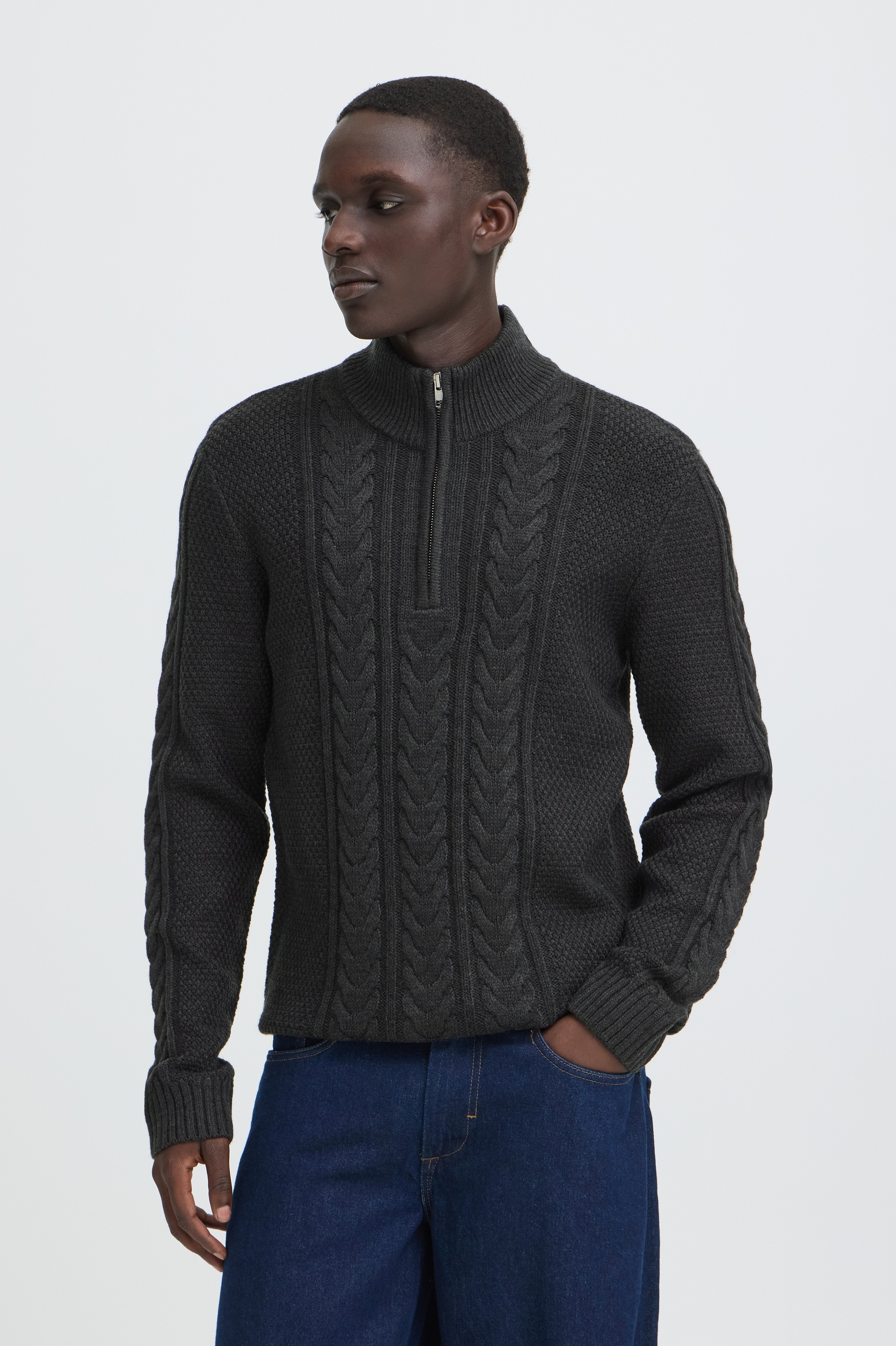 Blend Stehkragenpullover »BHBASIM HALF ZIPP« Baumwollmischung, regular fit