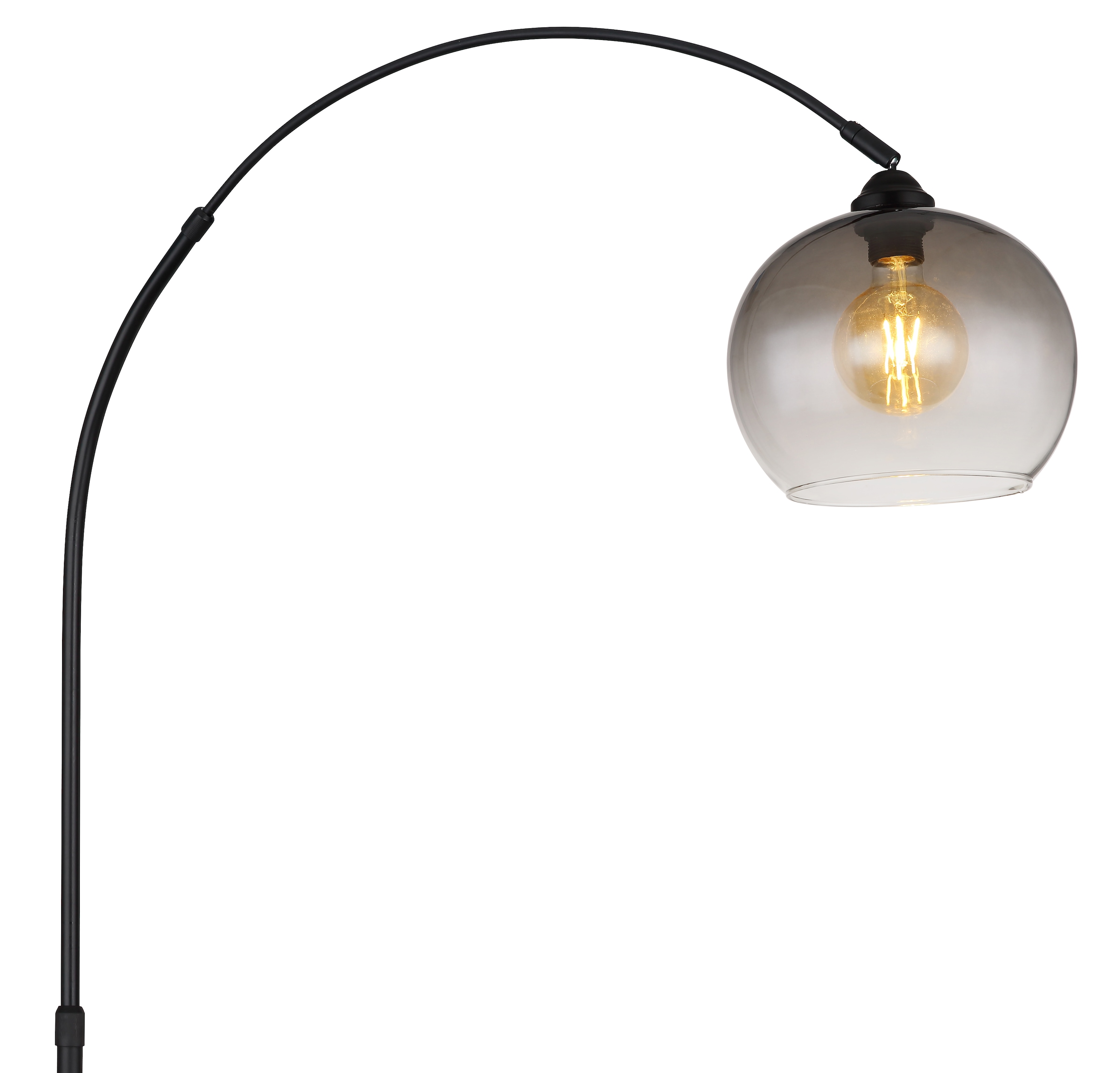 GLOBO LIGHTING Stehlampe »NEWCASTLE« E27 1 Stk. Stehleuchte Schwarz/Marmor, Rauchglas, höhenverstellbar, E27